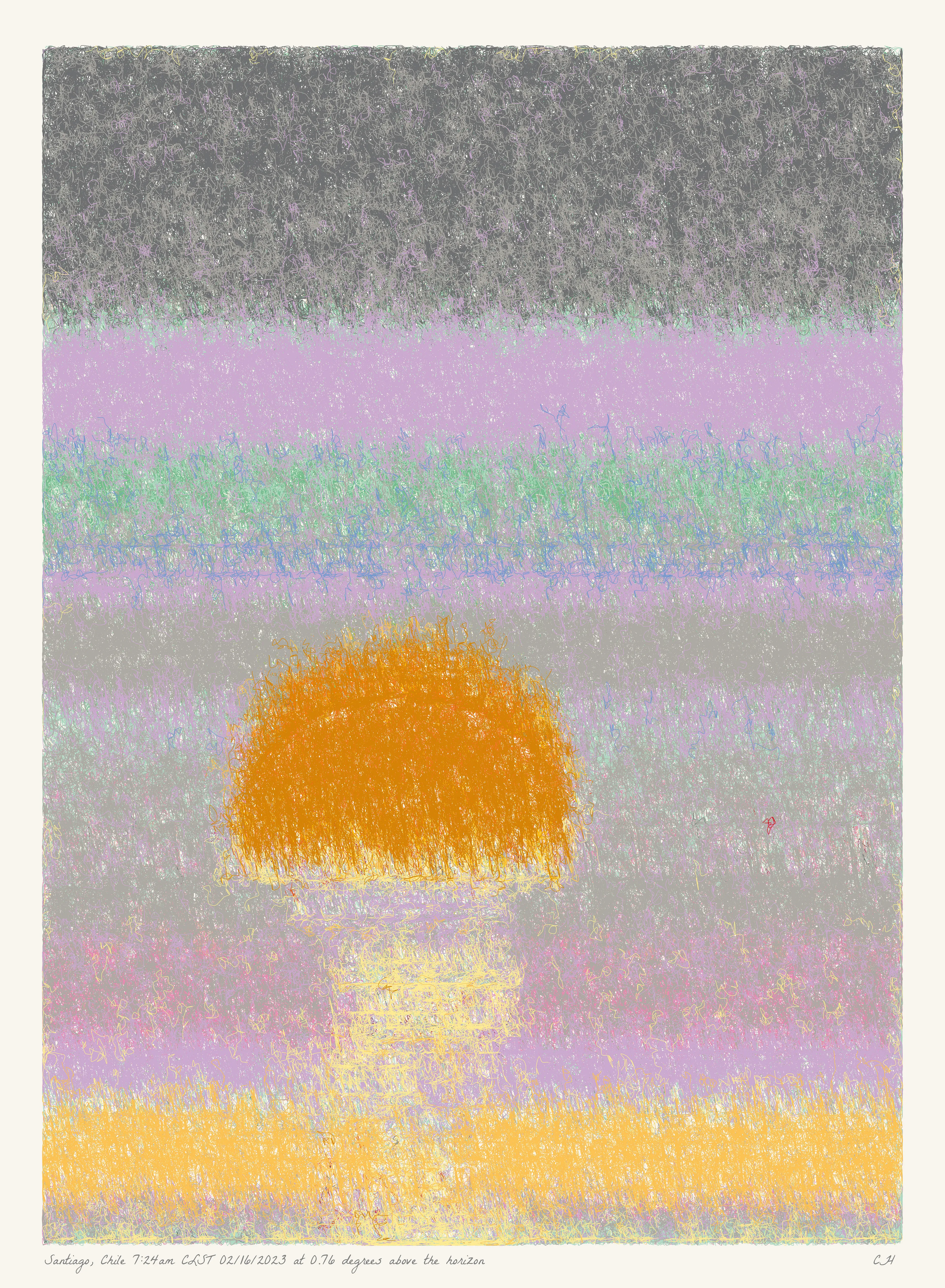 SOL is a collection of 365 generative paintings that captures a precise moment in time, when the sun is rising above the horizon. Each generative output is influenced by real world 2023 astronomical data. Every location, date, time and sunrise angle is unique. This information is recorded at the bottom of each piece and on the blockchain. Just like IRL, no two SOLs are alike.