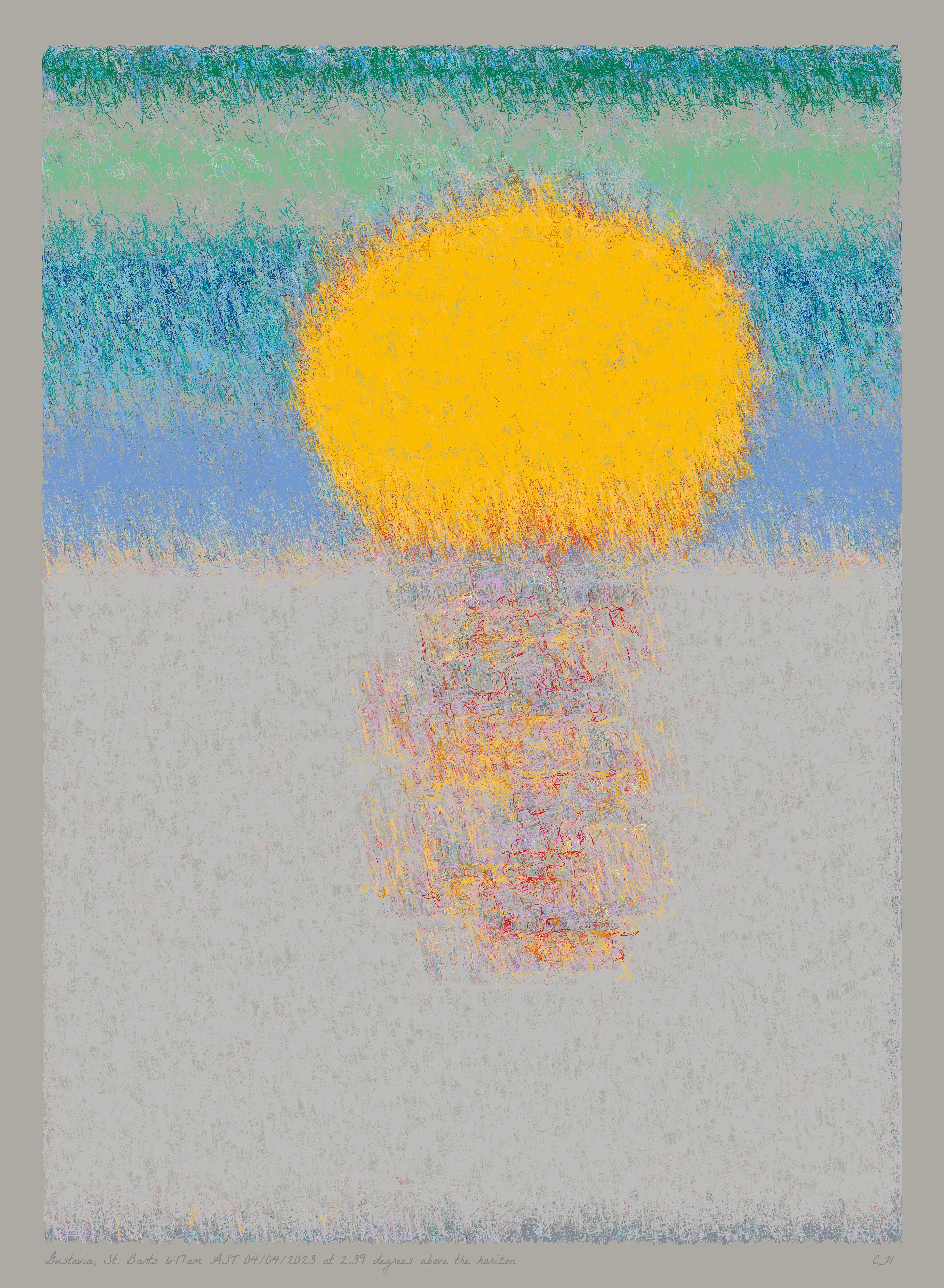 SOL is a collection of 365 generative paintings that captures a precise moment in time, when the sun is rising above the horizon. Each generative output is influenced by real world 2023 astronomical data. Every location, date, time and sunrise angle is unique. This information is recorded at the bottom of each piece and on the blockchain. Just like IRL, no two SOLs are alike.