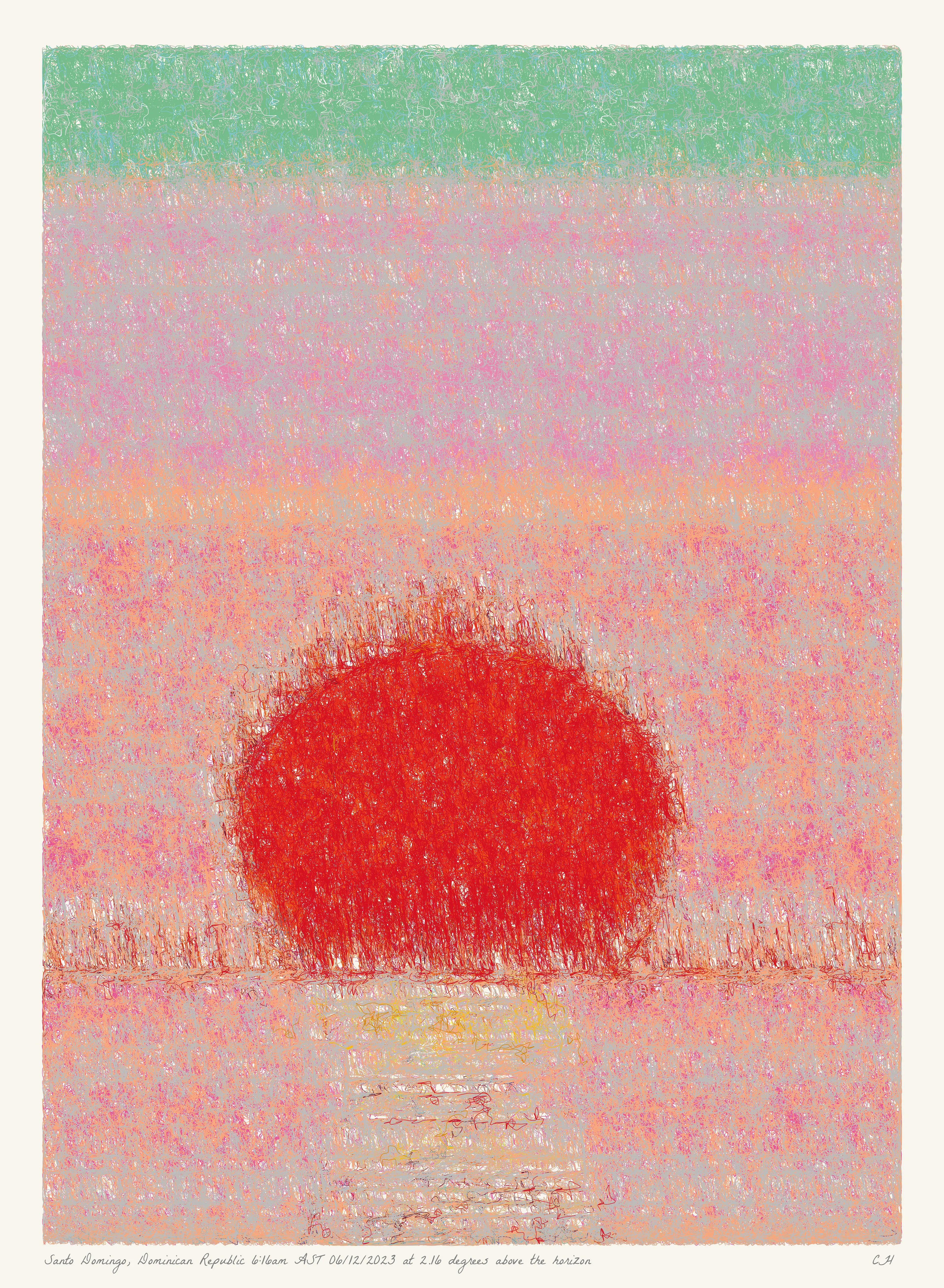 SOL is a collection of 365 generative paintings that captures a precise moment in time, when the sun is rising above the horizon. Each generative output is influenced by real world 2023 astronomical data. Every location, date, time and sunrise angle is unique. This information is recorded at the bottom of each piece and on the blockchain. Just like IRL, no two SOLs are alike.