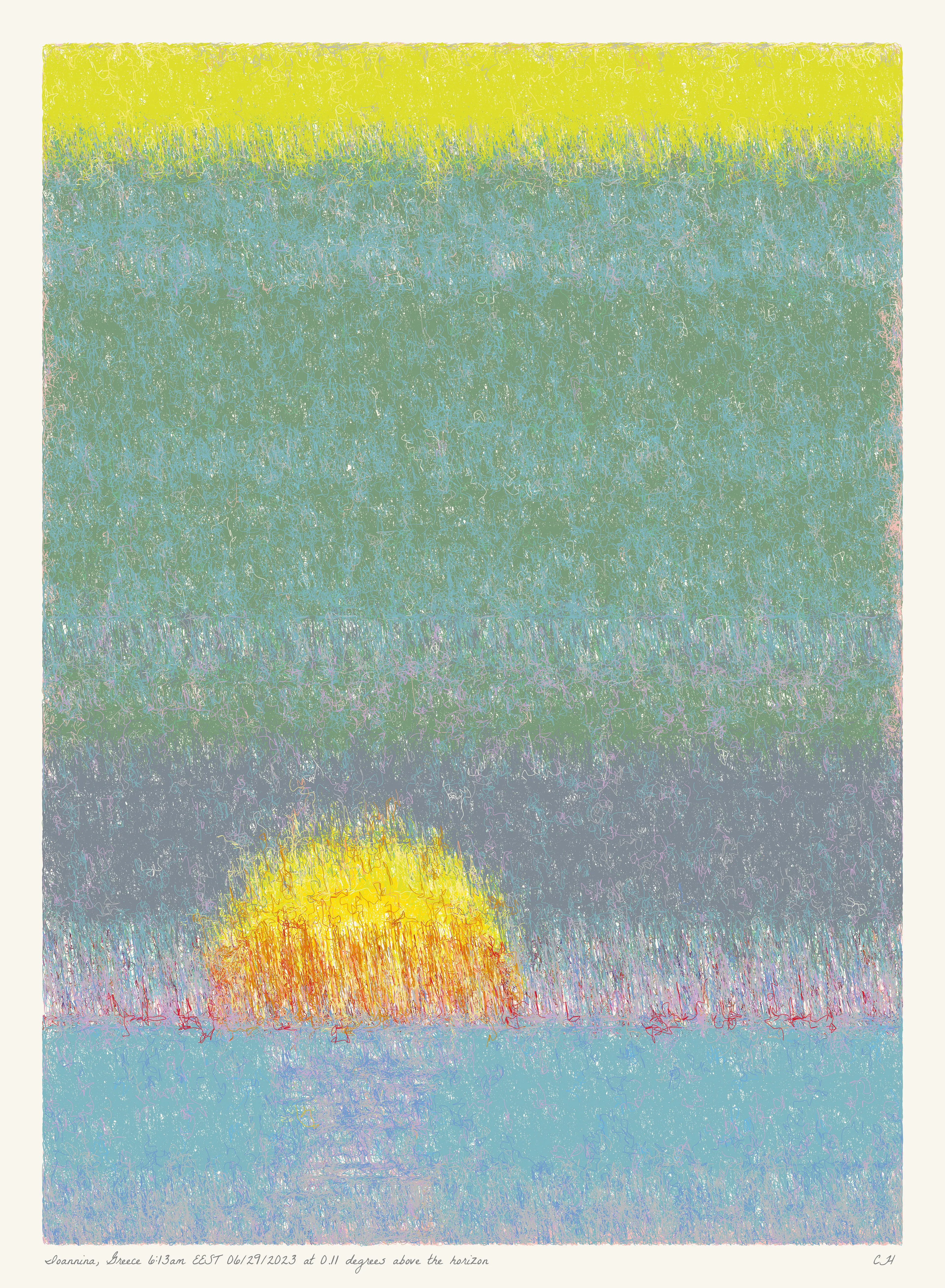 SOL is a collection of 365 generative paintings that captures a precise moment in time, when the sun is rising above the horizon. Each generative output is influenced by real world 2023 astronomical data. Every location, date, time and sunrise angle is unique. This information is recorded at the bottom of each piece and on the blockchain. Just like IRL, no two SOLs are alike.