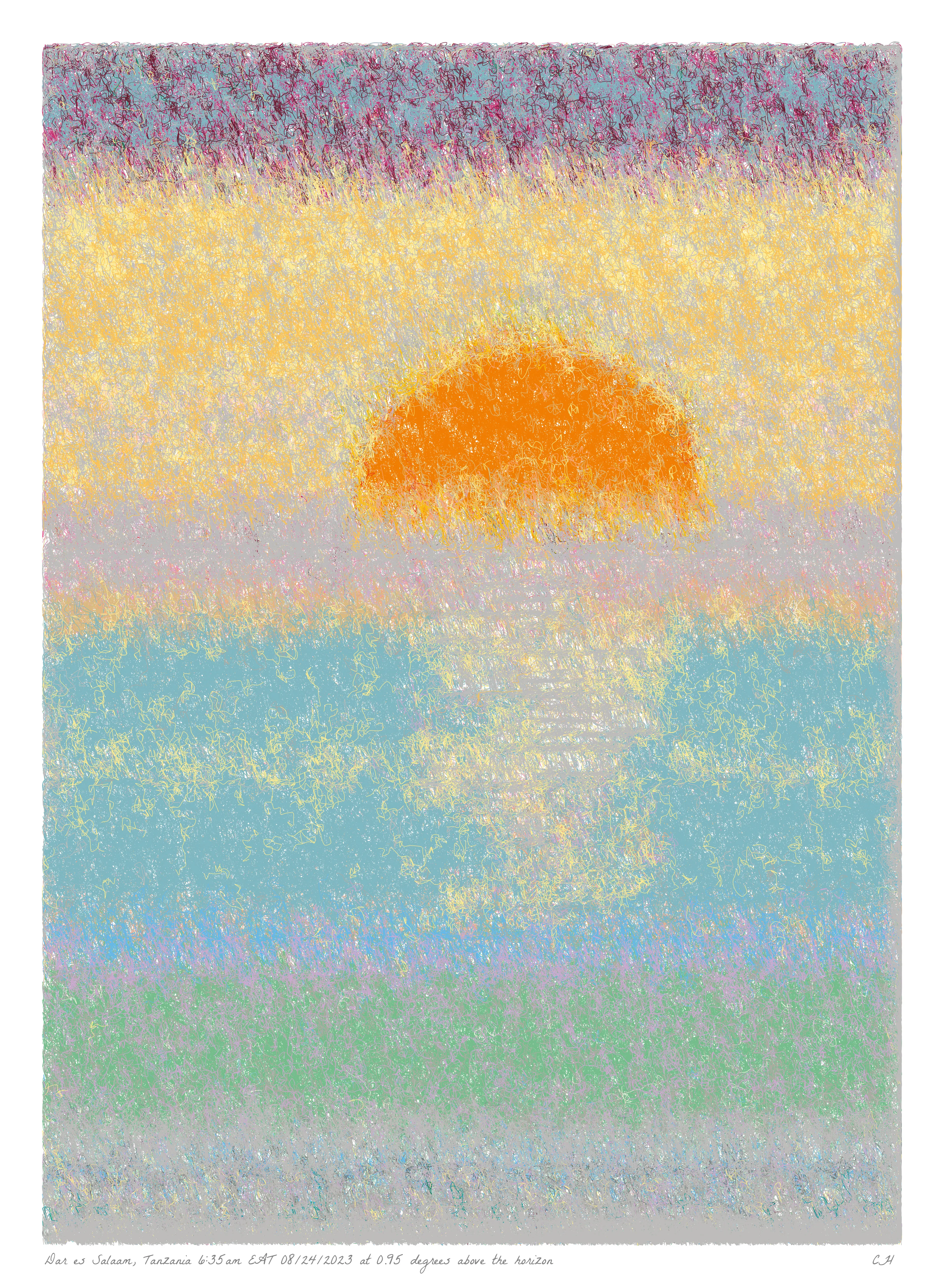 SOL is a collection of 365 generative paintings that captures a precise moment in time, when the sun is rising above the horizon. Each generative output is influenced by real world 2023 astronomical data. Every location, date, time and sunrise angle is unique. This information is recorded at the bottom of each piece and on the blockchain. Just like IRL, no two SOLs are alike.