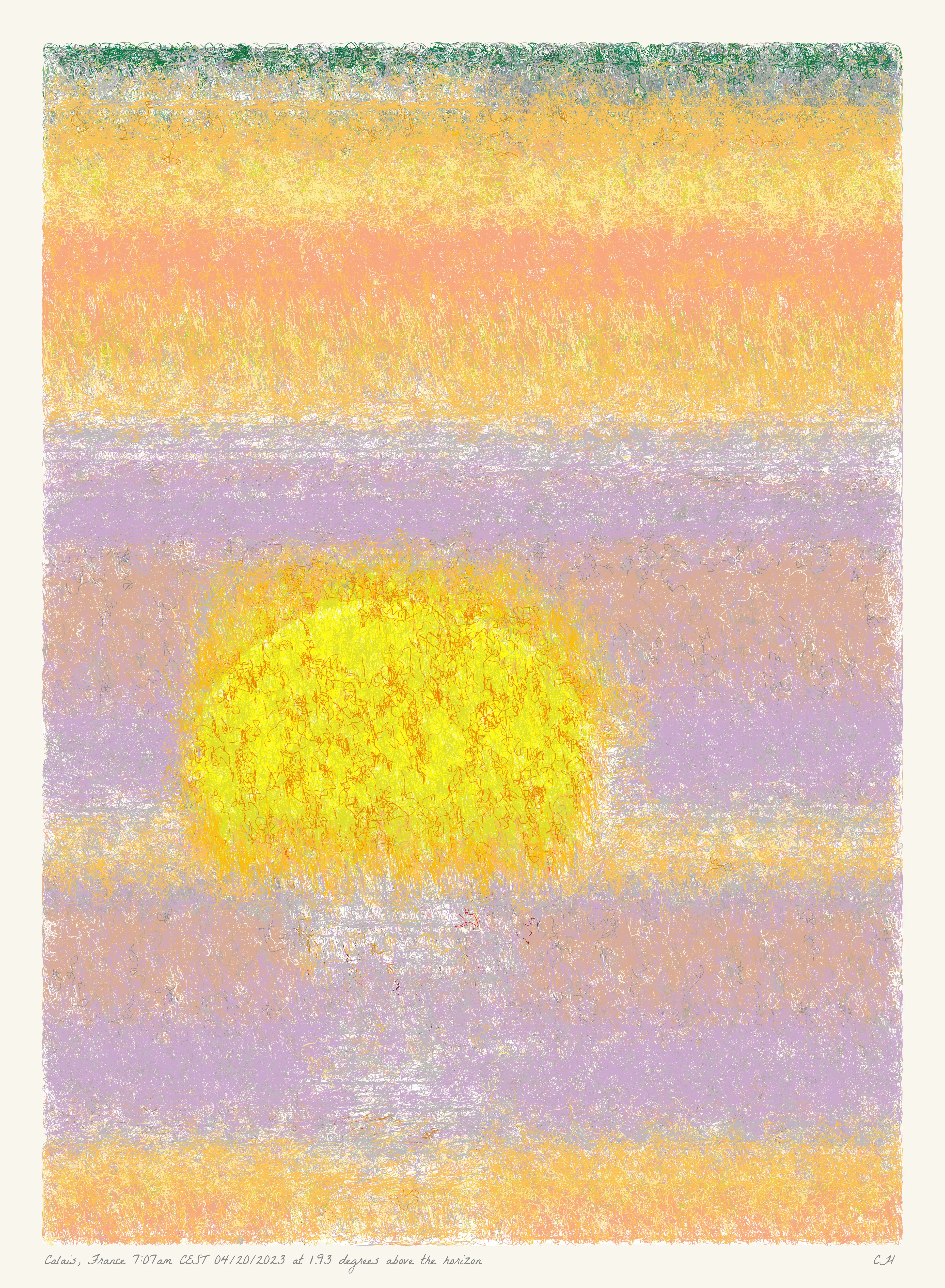 SOL is a collection of 365 generative paintings that captures a precise moment in time, when the sun is rising above the horizon. Each generative output is influenced by real world 2023 astronomical data. Every location, date, time and sunrise angle is unique. This information is recorded at the bottom of each piece and on the blockchain. Just like IRL, no two SOLs are alike.