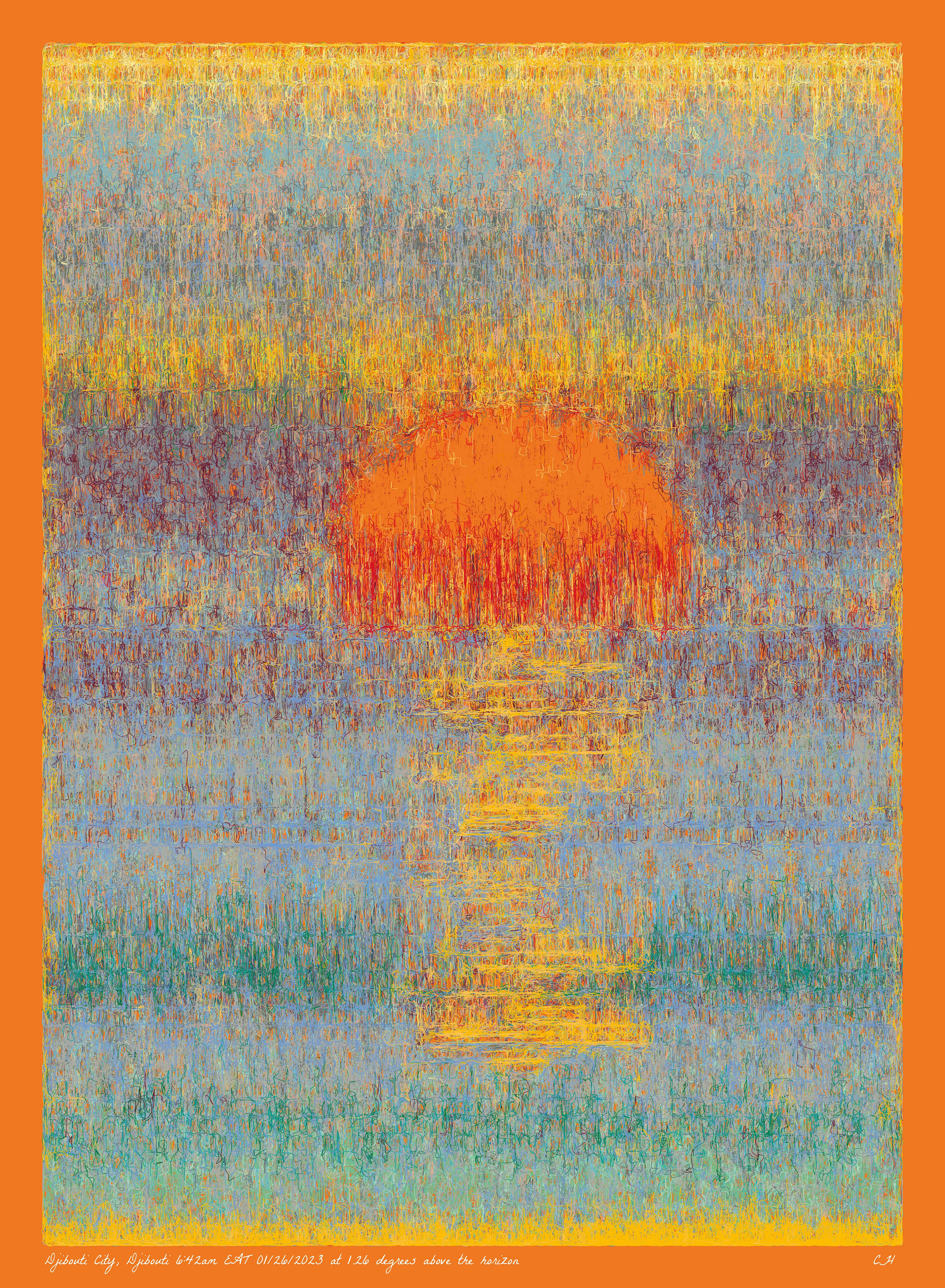 SOL is a collection of 365 generative paintings that captures a precise moment in time, when the sun is rising above the horizon. Each generative output is influenced by real world 2023 astronomical data. Every location, date, time and sunrise angle is unique. This information is recorded at the bottom of each piece and on the blockchain. Just like IRL, no two SOLs are alike.