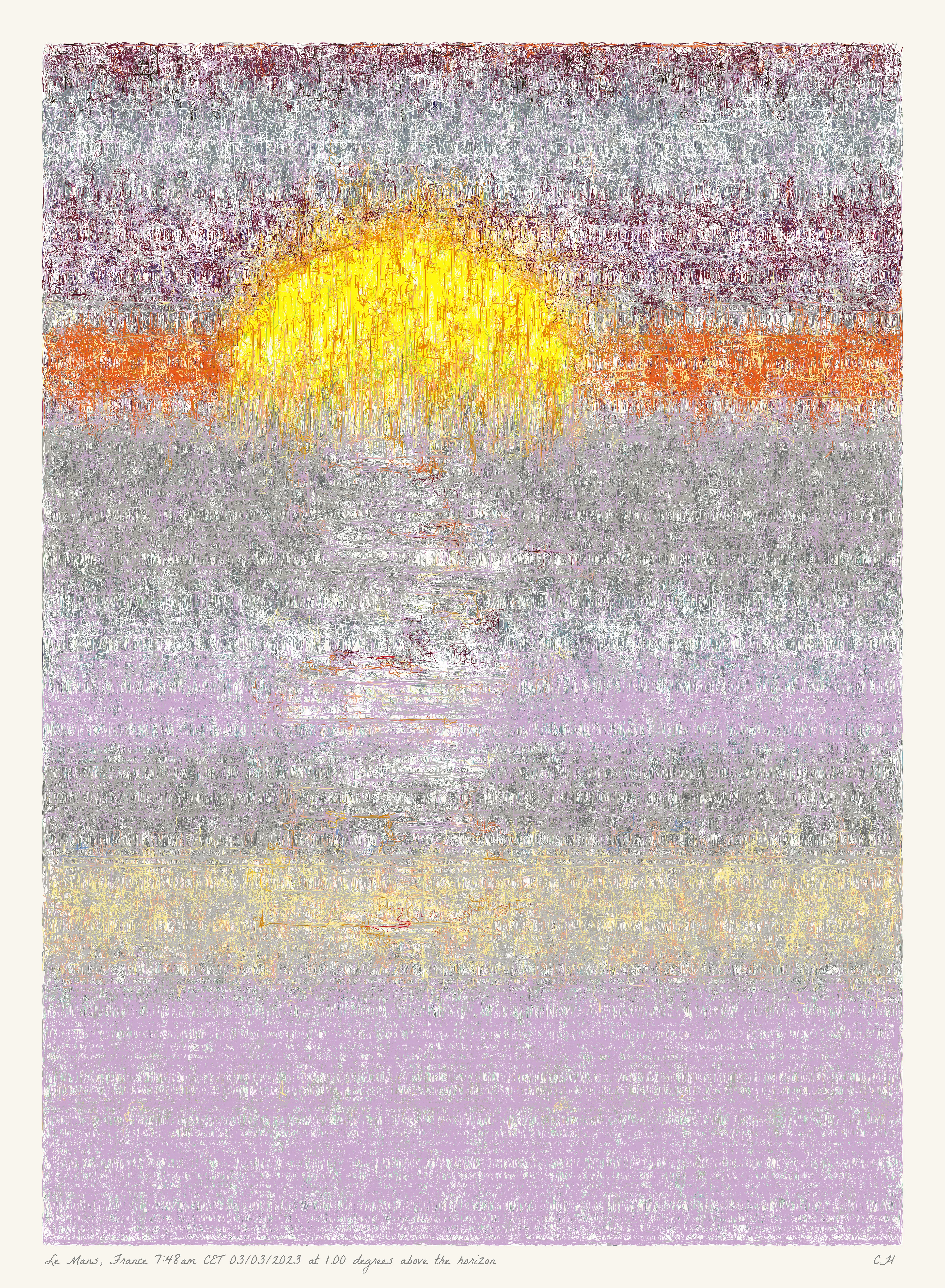 SOL is a collection of 365 generative paintings that captures a precise moment in time, when the sun is rising above the horizon. Each generative output is influenced by real world 2023 astronomical data. Every location, date, time and sunrise angle is unique. This information is recorded at the bottom of each piece and on the blockchain. Just like IRL, no two SOLs are alike.