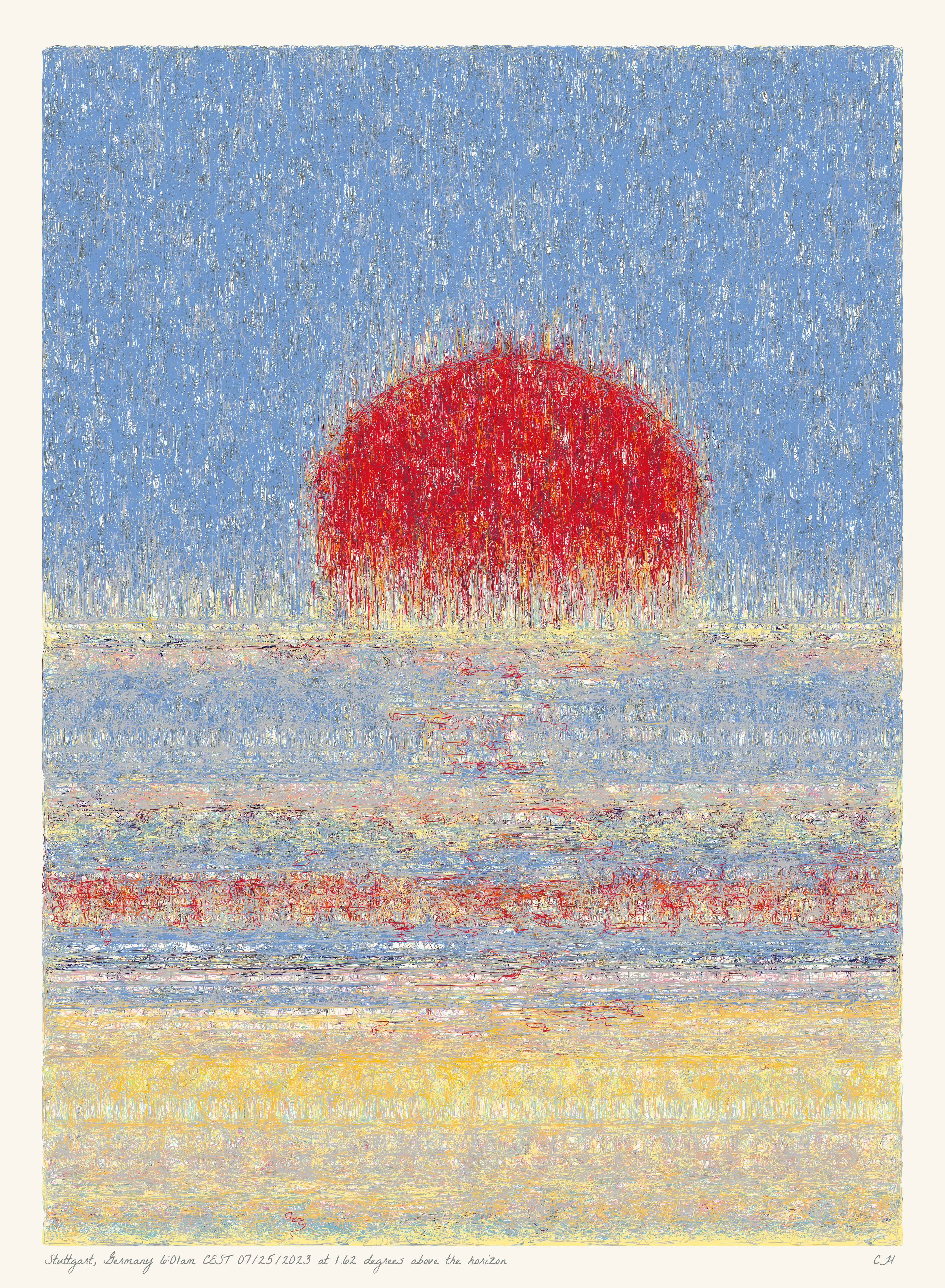 SOL is a collection of 365 generative paintings that captures a precise moment in time, when the sun is rising above the horizon. Each generative output is influenced by real world 2023 astronomical data. Every location, date, time and sunrise angle is unique. This information is recorded at the bottom of each piece and on the blockchain. Just like IRL, no two SOLs are alike.