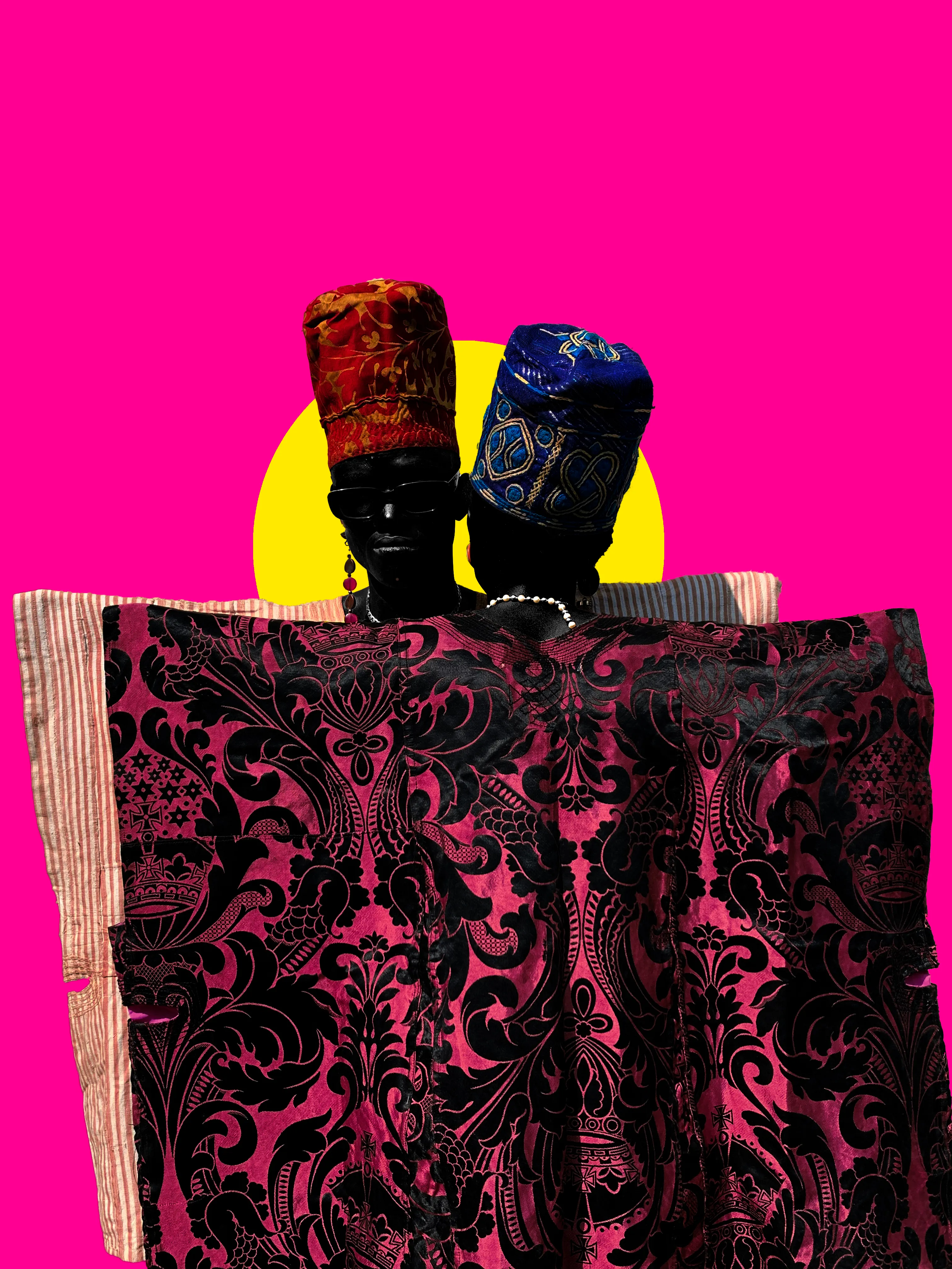 Dashíkí (Space) - In Color and Harmony Series

The Yoruba loaned the word dashiki from the Hausa term dan ciki, which means "underneath”. Dashiki, used to refer to the loose-fitting pullover, a functional work tunic for men, comfortable enough to wear in the heat.  
The Dashiki moved beyond style to functionality.

This collection features unique pieces from an imaginative state of a colorful and harmonious world Exploring beings who significantly is wearing African motifs and patterns, heavy jewelries and vibrant colors. Dressed up to identify indifference.