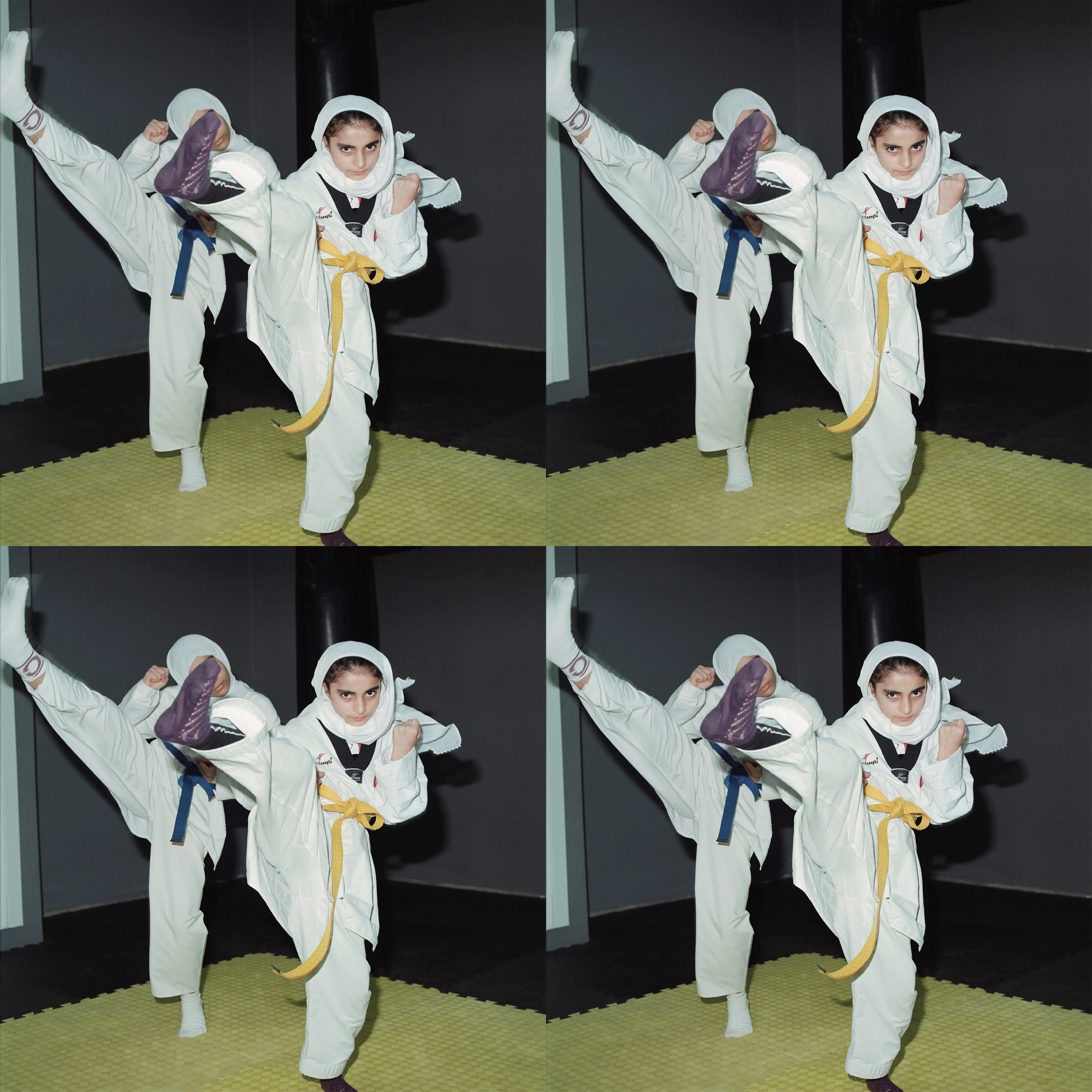 Transfiguration #33 by Sabiha Çimen

Sisters doing taekwondo. Istanbul, Turkey

The impetus of this project grew out of my first book Hafız, about young girls who are memorizing Quran in schools through-out Turkey. Some marry and have children soon after graduation, but some rebel and transform themselves in a radical way; Şeyma is one of those stories of Transfiguration.

This is a world known to me because I too studied in a Quran school with my twin sister in Istanbul when I was younger.  When I returned to do my first long term photographic project l sought out familiar scenes and objects from my memory there and it was there that I met Şeyma and her unique and radical ways.

My projects usually deal with the Art of Resistance within my close circle of friends and family. In my last project the young girls' trivialities and playfulness took center stage, and now as these girls enter into adulthood they are faced with living in a world of male dominance. Sometimes, as with Şeyma, there is a need for revenge with their new found power over men and their money and habits; an inner strength coming from raw female intellect, and sexuality. 

This time my project not only focuses on the girls stories, but lies within the context of a large city- Istanbul, with its multiple layers and meanings. l am trying to provide the viewer cause and effect by viewing the different strata simultaneously and between. In the story Şeyma l am portraying her world, her fantasies, her fears, hidden love stories, songs and signs, ancient traditions, religious black-outs, and her continued spirituality that was never lost even through her Transfiguration. 


Edition: 1 of 1

Commissioned by Obscura