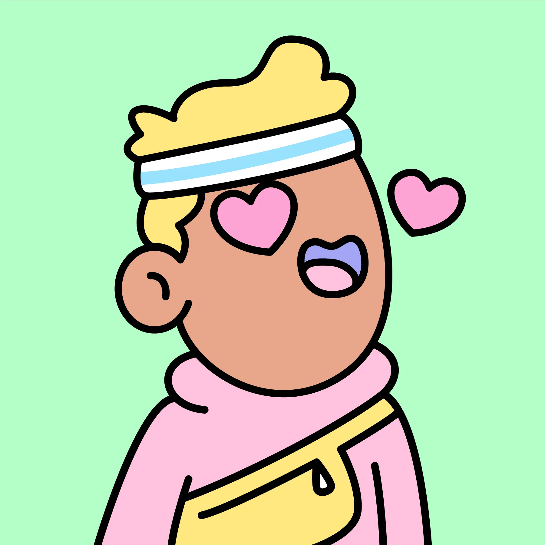 A community-driven collectibles project featuring art by Burnt Toast. Doodles come in a joyful range of colors, traits and sizes with a collection size of 10,000. Each Doodle allows its owner to vote for experiences and activations paid for by the Doodles Community Treasury. Burnt Toast is the working alias for Scott Martin, a Canadian–based illustrator, designer, animator and muralist.