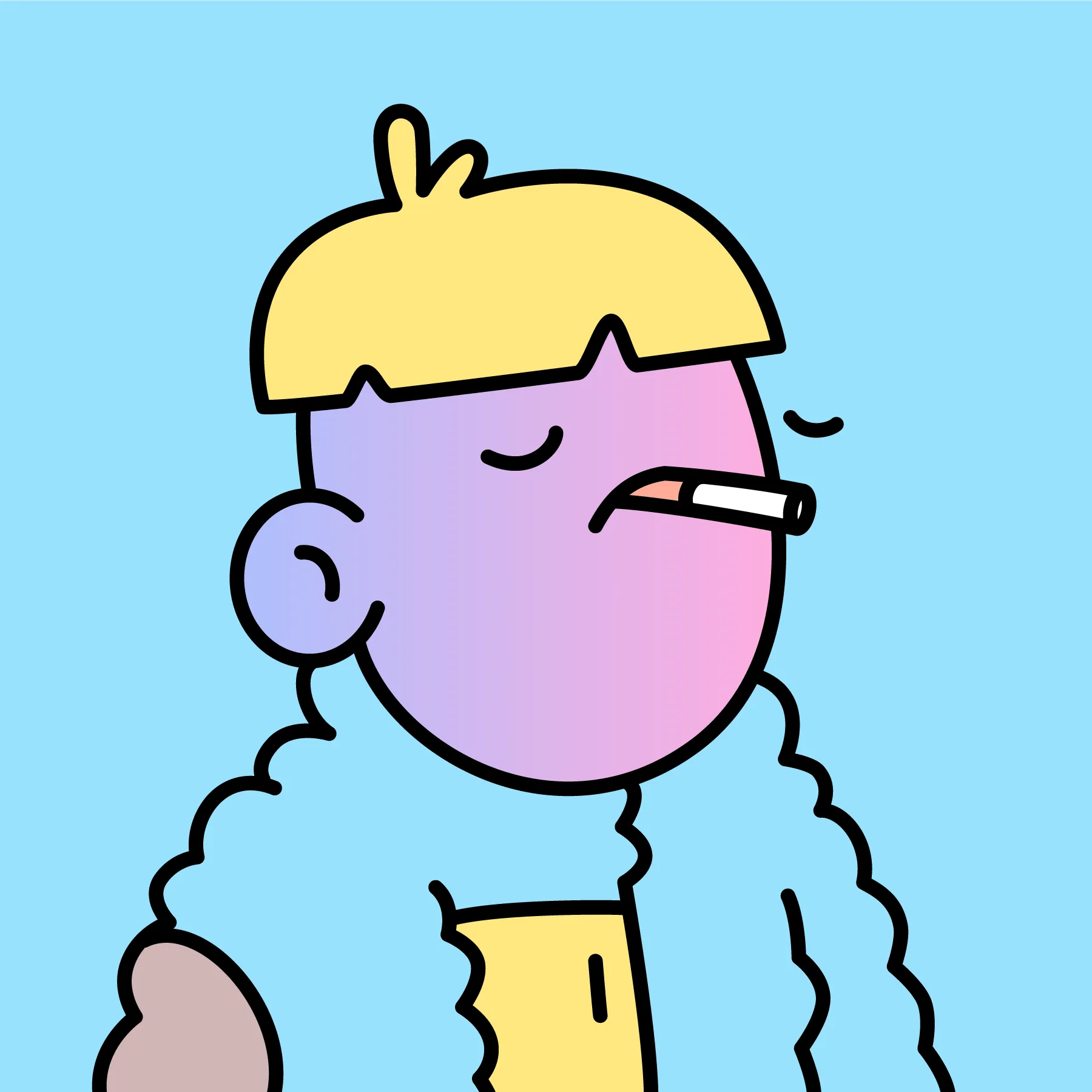 A community-driven collectibles project featuring art by Burnt Toast. Doodles come in a joyful range of colors, traits and sizes with a collection size of 10,000. Each Doodle allows its owner to vote for experiences and activations paid for by the Doodles Community Treasury. Burnt Toast is the working alias for Scott Martin, a Canadian–based illustrator, designer, animator and muralist.