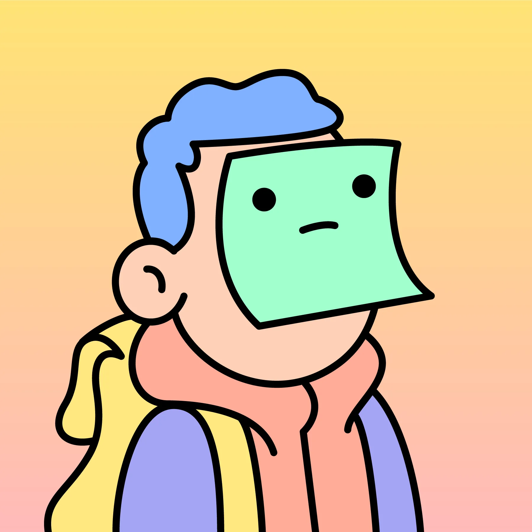 A community-driven collectibles project featuring art by Burnt Toast. Doodles come in a joyful range of colors, traits and sizes with a collection size of 10,000. Each Doodle allows its owner to vote for experiences and activations paid for by the Doodles Community Treasury. Burnt Toast is the working alias for Scott Martin, a Canadian–based illustrator, designer, animator and muralist.