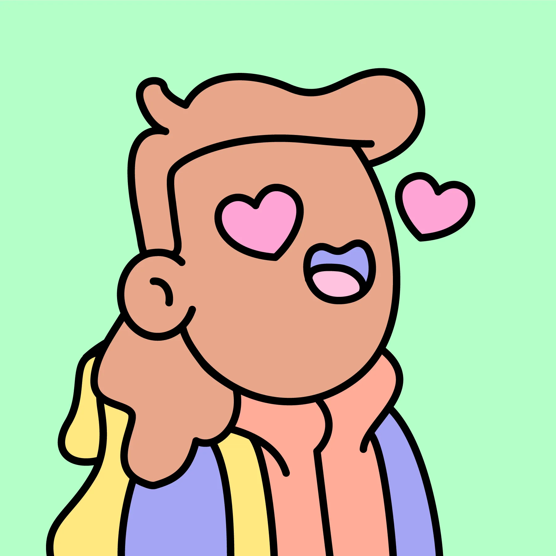 A community-driven collectibles project featuring art by Burnt Toast. Doodles come in a joyful range of colors, traits and sizes with a collection size of 10,000. Each Doodle allows its owner to vote for experiences and activations paid for by the Doodles Community Treasury. Burnt Toast is the working alias for Scott Martin, a Canadian–based illustrator, designer, animator and muralist.