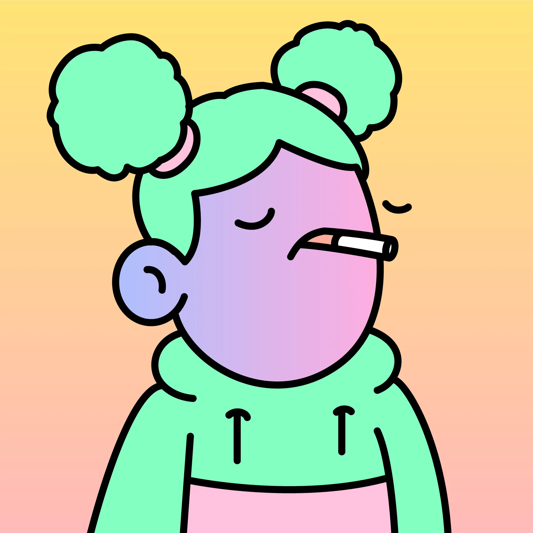 A community-driven collectibles project featuring art by Burnt Toast. Doodles come in a joyful range of colors, traits and sizes with a collection size of 10,000. Each Doodle allows its owner to vote for experiences and activations paid for by the Doodles Community Treasury. Burnt Toast is the working alias for Scott Martin, a Canadian–based illustrator, designer, animator and muralist.