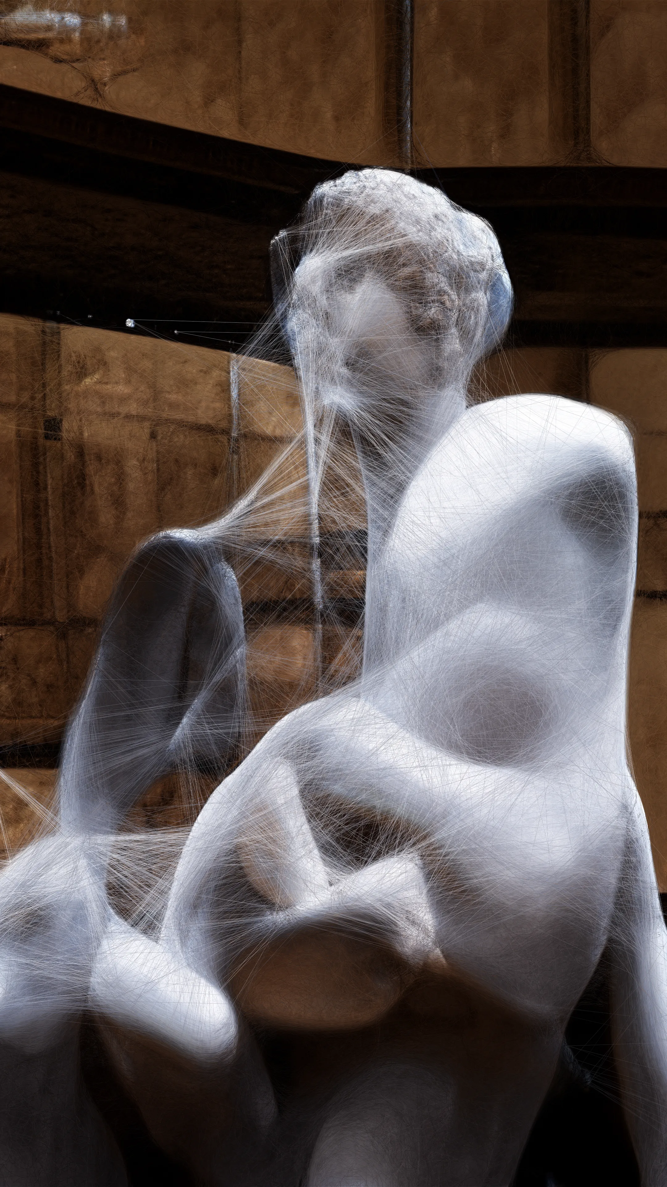 For these GAN-generated AI Data Paintings, Refik Anadol Studio used machine intelligence to filter more than 100.000 photographs of all the Renaissance sculptures created between 1300-1600. Artificial intelligence learns and recreates visual textures that are emblematic of the stone and metal textures of Renaissance sculptures. As the machine re-imagines these historical works of powerful imagination, elevated craftsmanship, and distinguished acumen, these dynamic visuals change their shapes and colors, representing unique, immersive walks through the machine’s latent data universe.