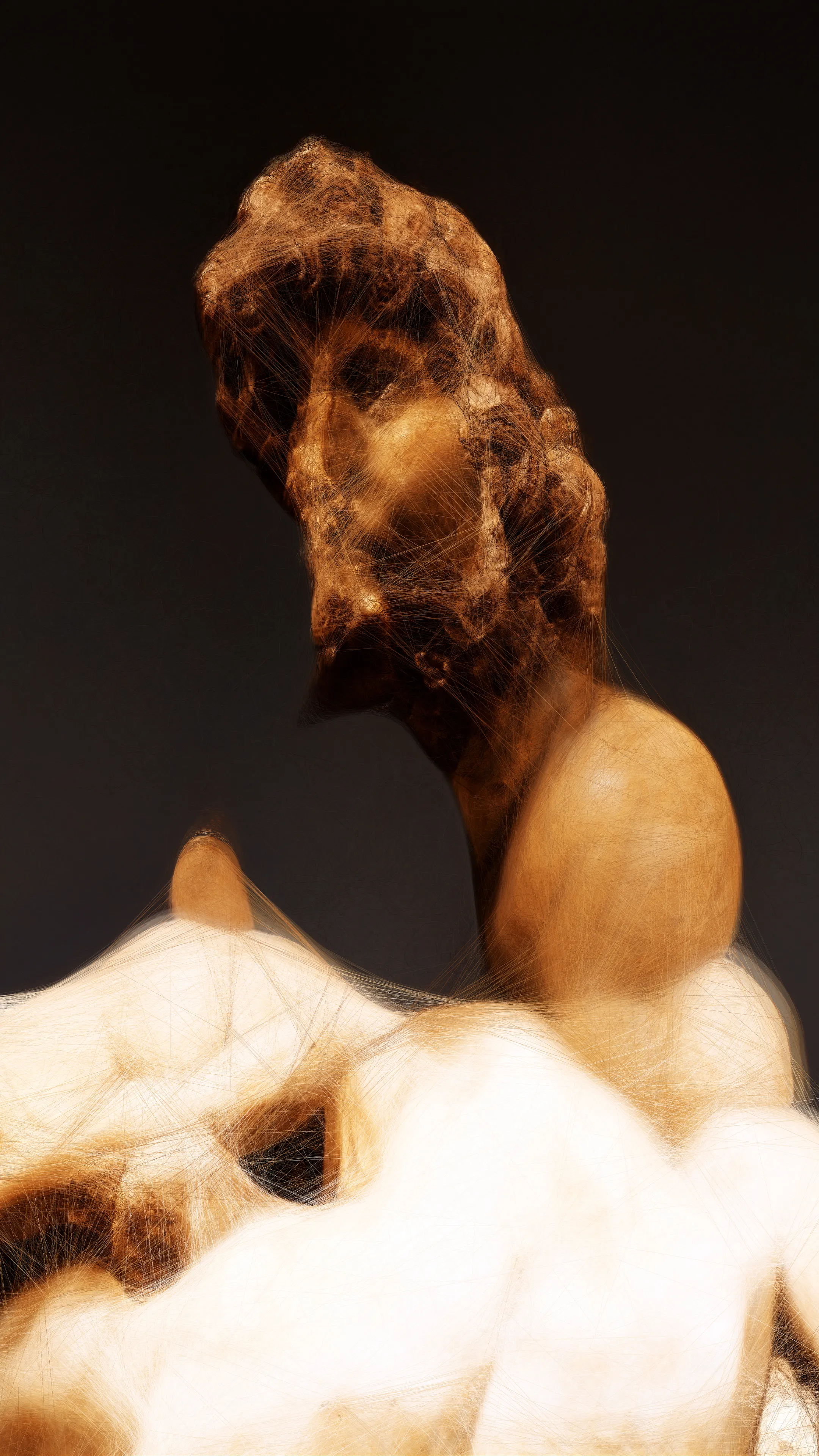 For these GAN-generated AI Data Paintings, Refik Anadol Studio used machine intelligence to filter more than 100.000 photographs of all the Renaissance sculptures created between 1300-1600. Artificial intelligence learns and recreates visual textures that are emblematic of the stone and metal textures of Renaissance sculptures. As the machine re-imagines these historical works of powerful imagination, elevated craftsmanship, and distinguished acumen, these dynamic visuals change their shapes and colors, representing unique, immersive walks through the machine’s latent data universe.