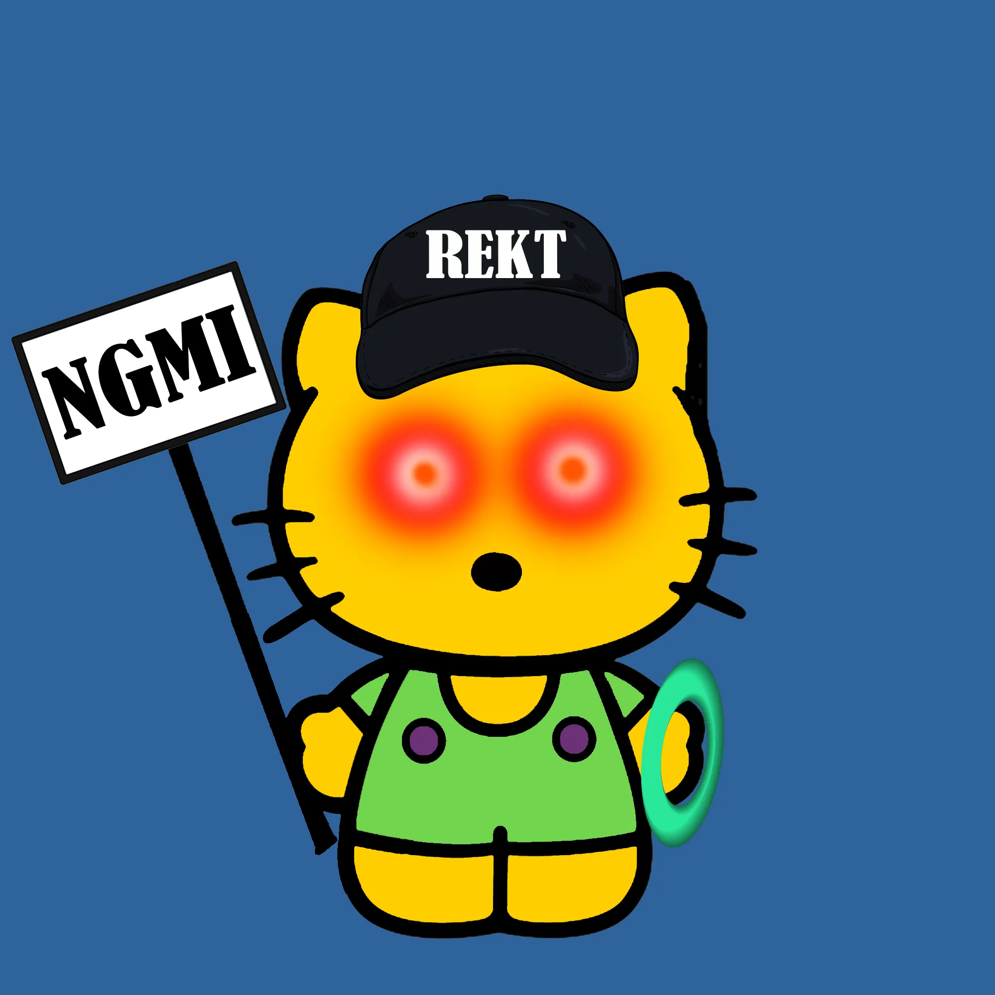 Hello Rekt Kitty is here to get Rekt. CC0 - No Roadmap - No Discord - Just Kitties getting Rekt.