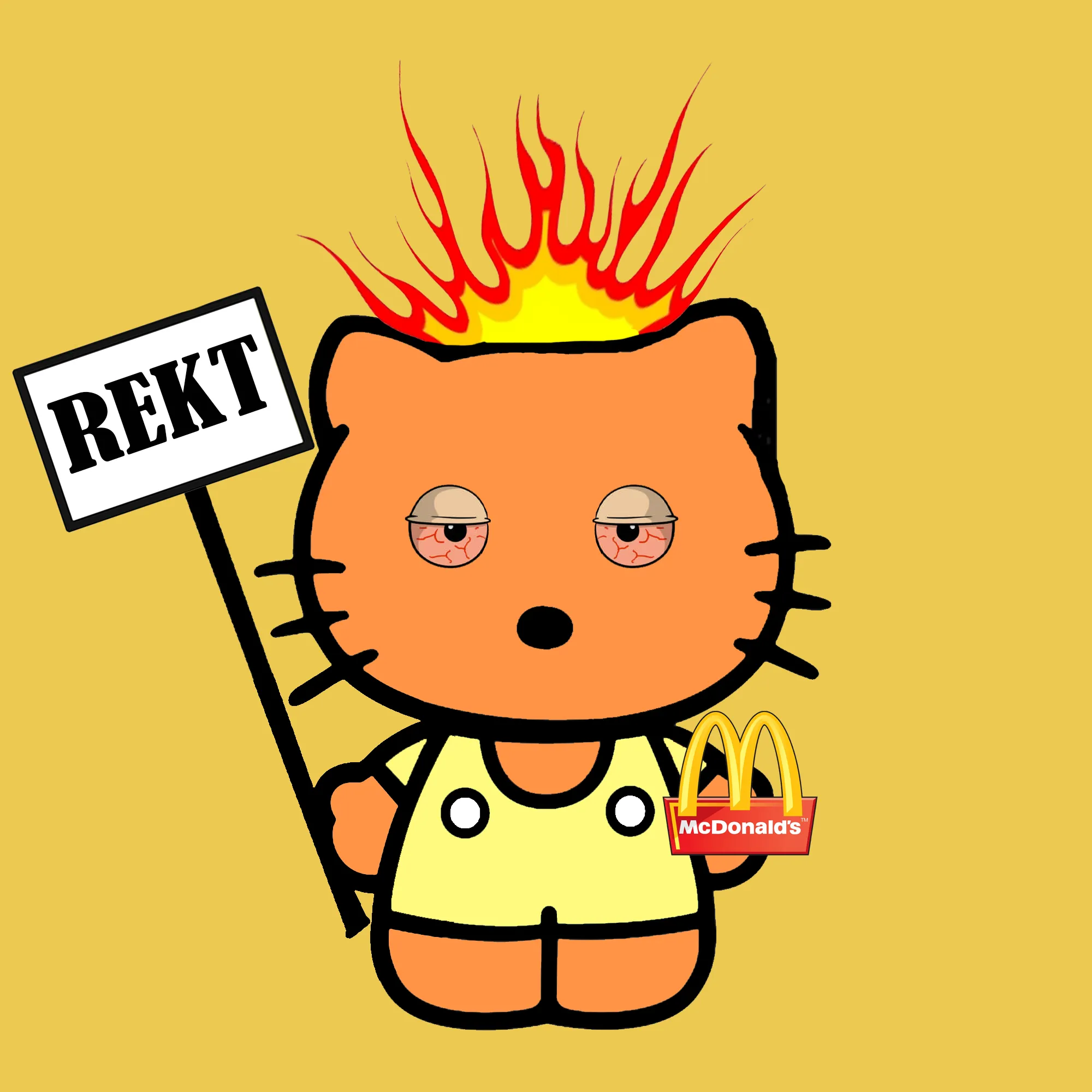 Hello Rekt Kitty is here to get Rekt. CC0 - No Roadmap - No Discord - Just Kitties getting Rekt.