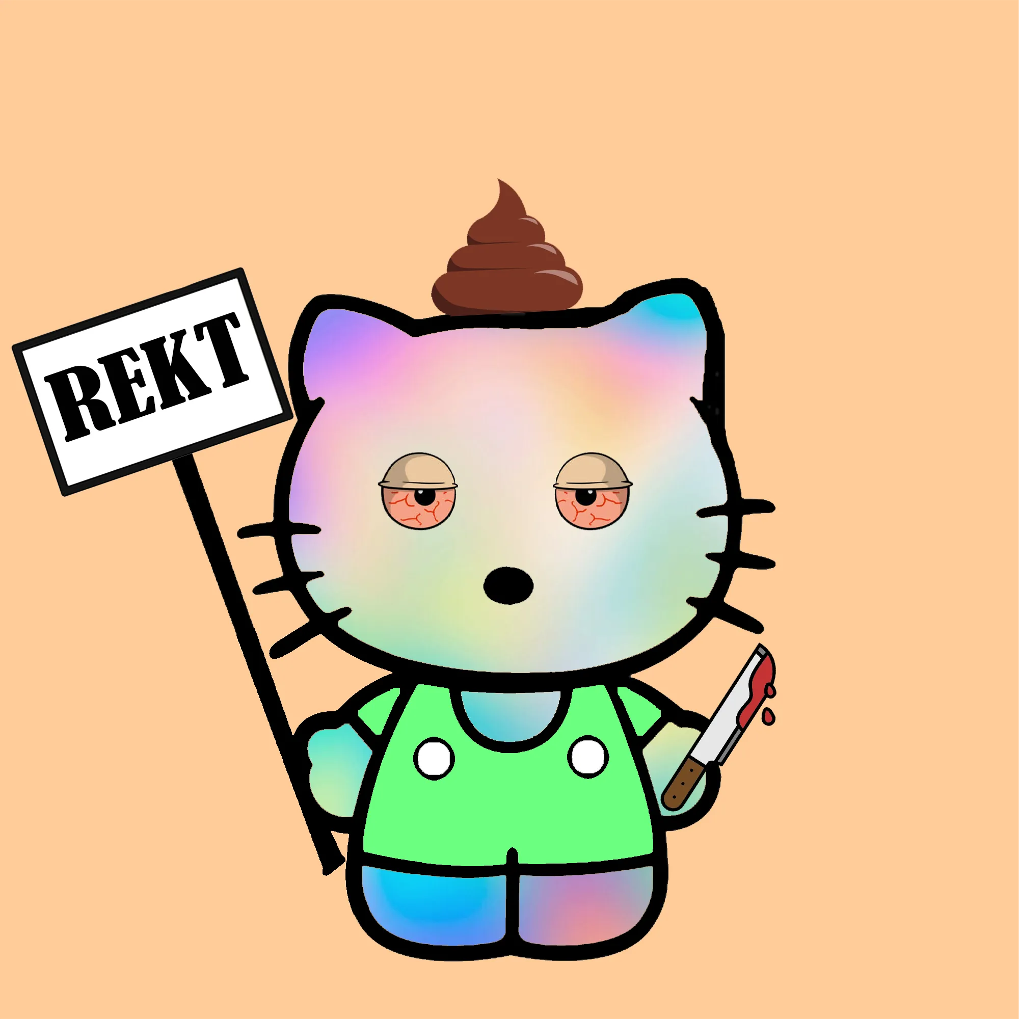 Hello Rekt Kitty is here to get Rekt. CC0 - No Roadmap - No Discord - Just Kitties getting Rekt.