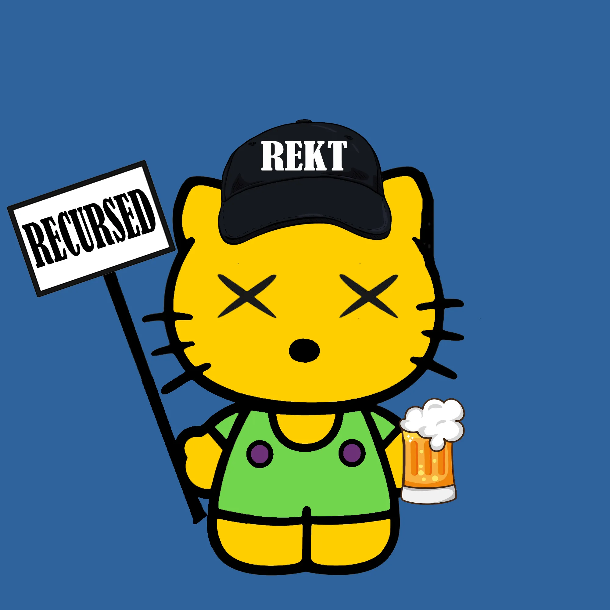 Hello Rekt Kitty is here to get Rekt. CC0 - No Roadmap - No Discord - Just Kitties getting Rekt.