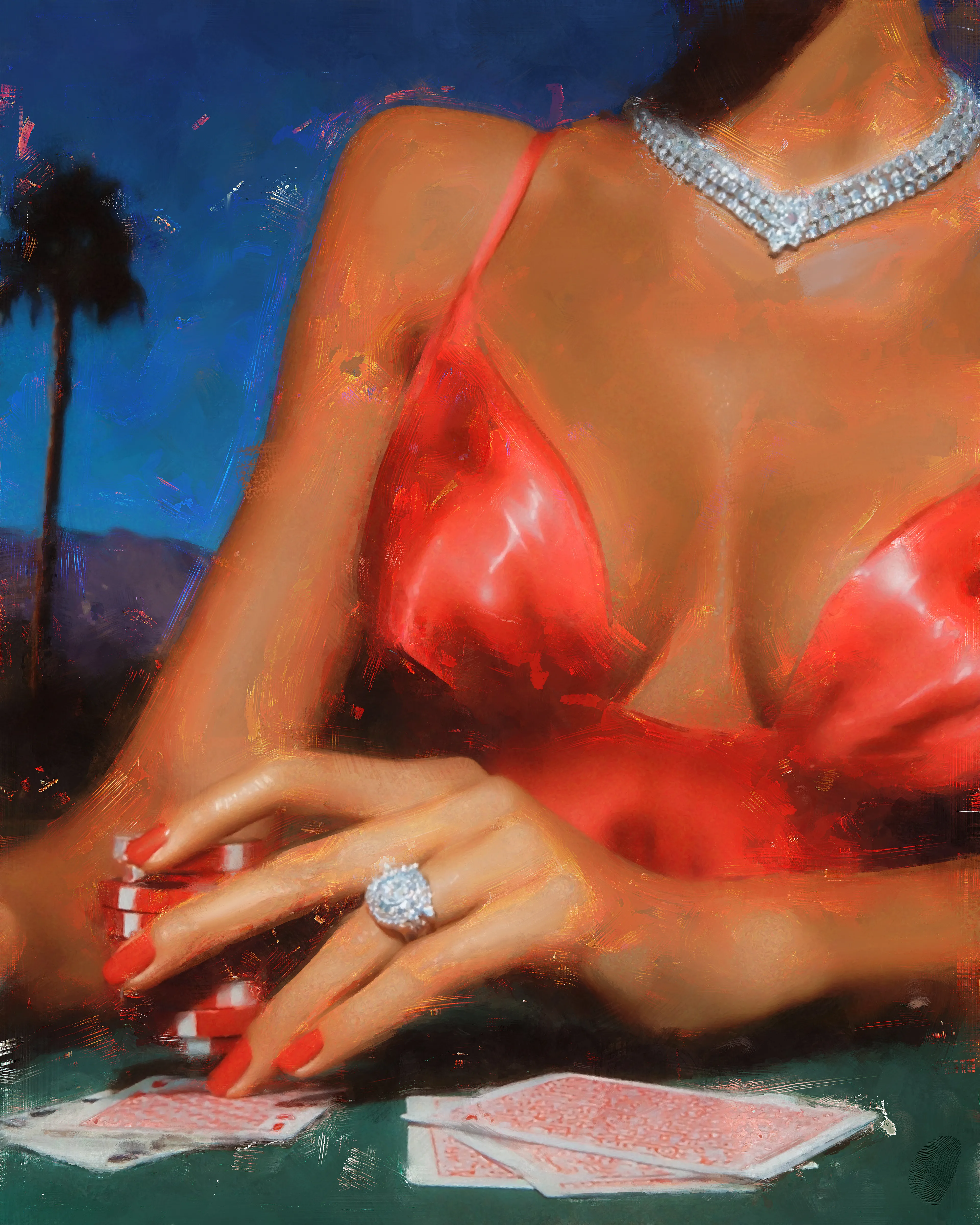 She didn't come to win, she came to disappear. The dealer shuffled, the lights hummed and for one perfect moment, she felt innocent again.