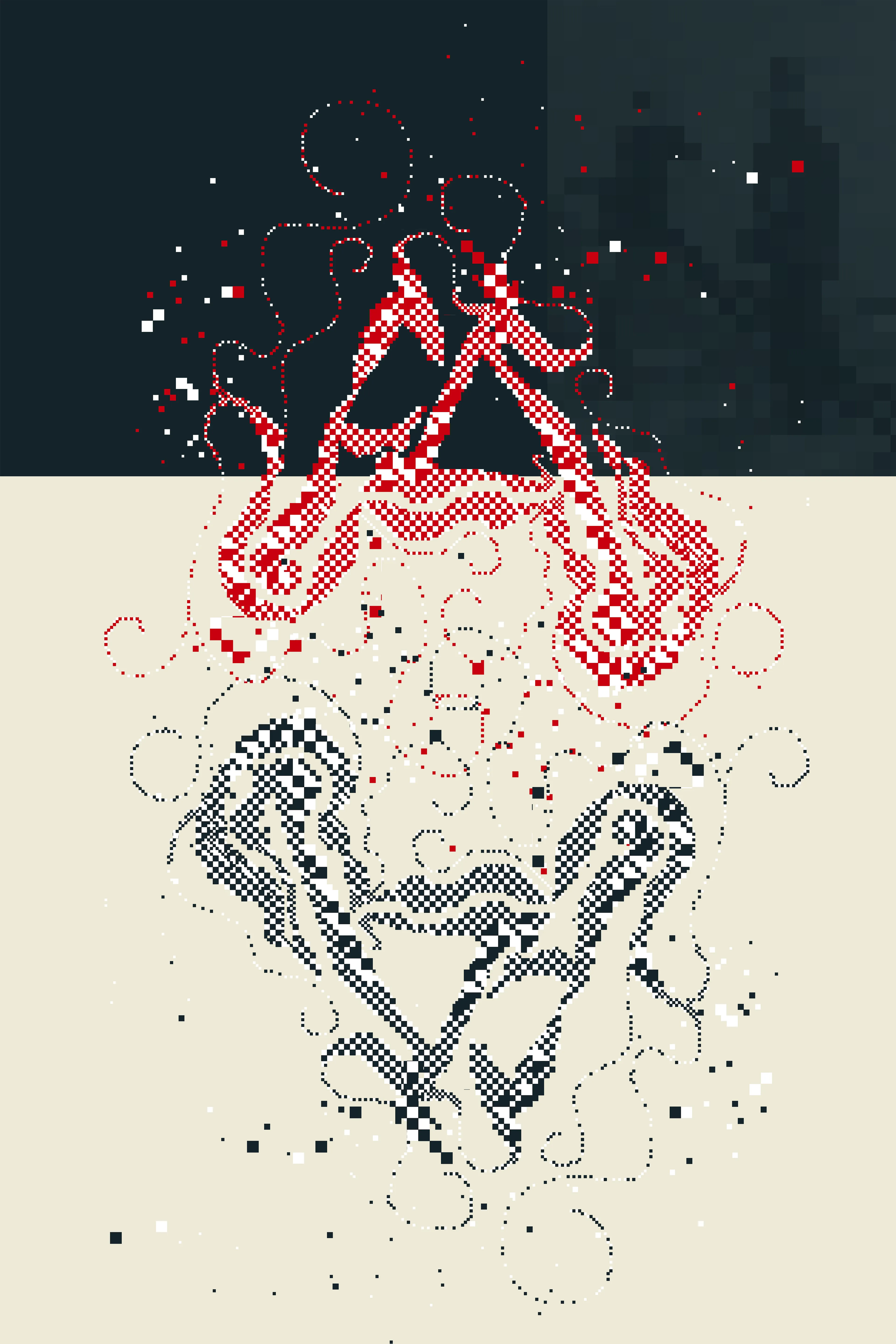 Inspired by illuminated manuscripts of the Middle Ages, Covenant presents a novel approach to handcrafted pixel art. This series invents intimate new letterforms by intertwining two uppercase letters. Created using a custom drawing tool specially programmed by the artist, these works appear ornate from a distance while carefully revealing their low-fidelity, checkerboard construction upon closer inspection.


The subject matter of this work references a time when scribes meticulously crafted letters by hand. The act of illustrating manuscripts elevated the text, serving as both a decorative and instructive complement to better guide the reader's understanding. In an era before the printing press and mechanical reproducibility, each tome was unique — a celebratory object that transcended mere legibility.


In this series titled Covenant, the artist's work echoes this tradition through her precise motions crafted with a mouse, a continuing exploration of the hand drawn nature of a manuscript’s illuminated letters. The compositions thus serve as an exploration of the past and present, nodding to a revival of medieval calligraphy through a digital media.


This series is part of Edelman's ongoing exploration of typography and lettering across cultures, technologies, and eras. Throughout history, text has persisted and adapted, swiftly inhabiting new media and capturing humanity's experiences across place and time.




This piece, Covenant 33 "Adalfrida-Adalgarde" is part of a series of 52 1/1s launched on SuperRare on July 25th, 2024.