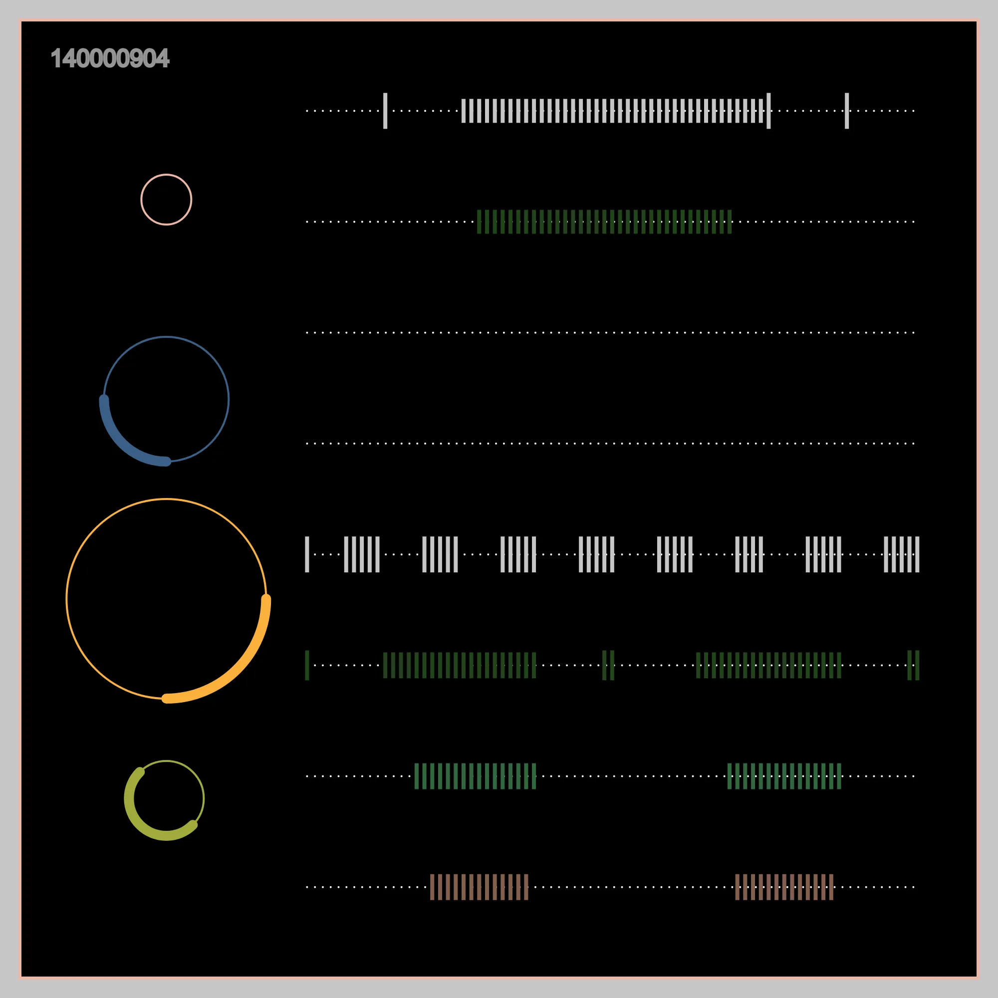 There is no dominant between the sound and the graphic in Good Vibrations. They are all driven by logic and algorithms. It's a record of times in B-side, it's like a music sheet of Good Vibration. Just read those records. The past, the present and the future, all happened at the same time. You must listen to the vibration, write down the sheet in the time. It's about coincidence, circulation and the way how we count time. It’s all about Good Vibrations. https://artblocks.io/token/140000904/