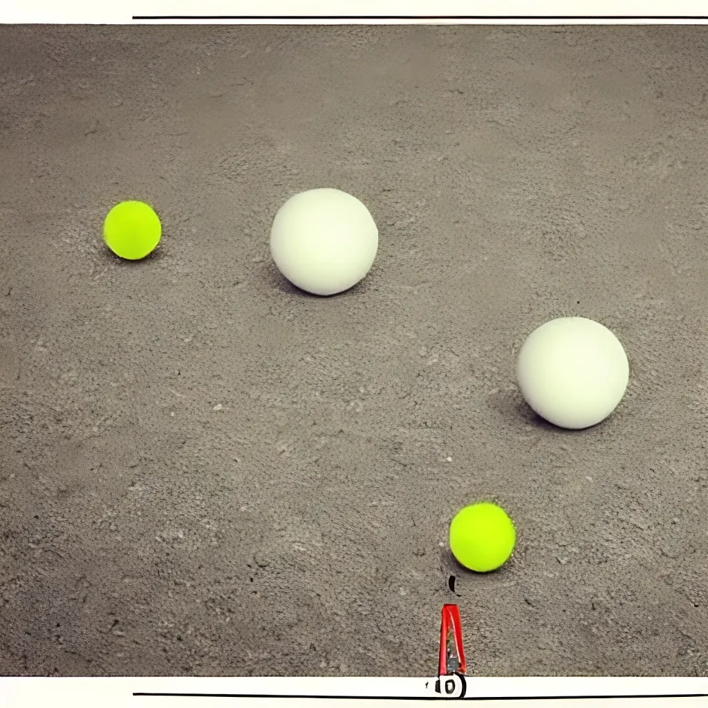 In a nod to John Baldessari, the artist makes 36 attempts to generate an image of three balls thrown in the air to make a straight line. 

Each attempt was generated by giving the prompt "three balls thrown in the air to get a straight line" to Stable Diffusion 1.5 (the default model used by stable-diffusion-webui), using the default sampling method, number of sampling steps, and CFG scale. 

While the original series explores randomness through a futile attempt at capturing three physical balls aligned in a specific configuration, this series explores randomness in a different way: through a futile attempt at generating coherence all together.