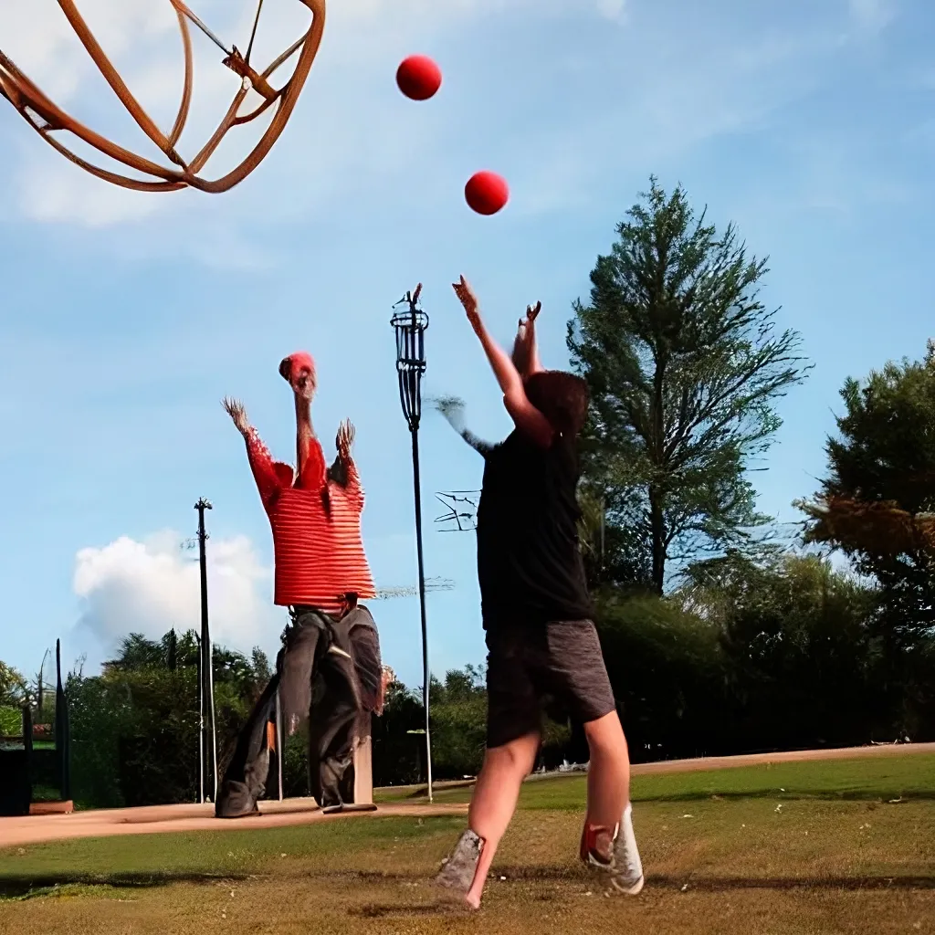 In a nod to John Baldessari, the artist makes 36 attempts to generate an image of three balls thrown in the air to make a straight line. 

Each attempt was generated by giving the prompt "three balls thrown in the air to get a straight line" to Stable Diffusion 1.5 (the default model used by stable-diffusion-webui), using the default sampling method, number of sampling steps, and CFG scale. 

While the original series explores randomness through a futile attempt at capturing three physical balls aligned in a specific configuration, this series explores randomness in a different way: through a futile attempt at generating coherence all together.