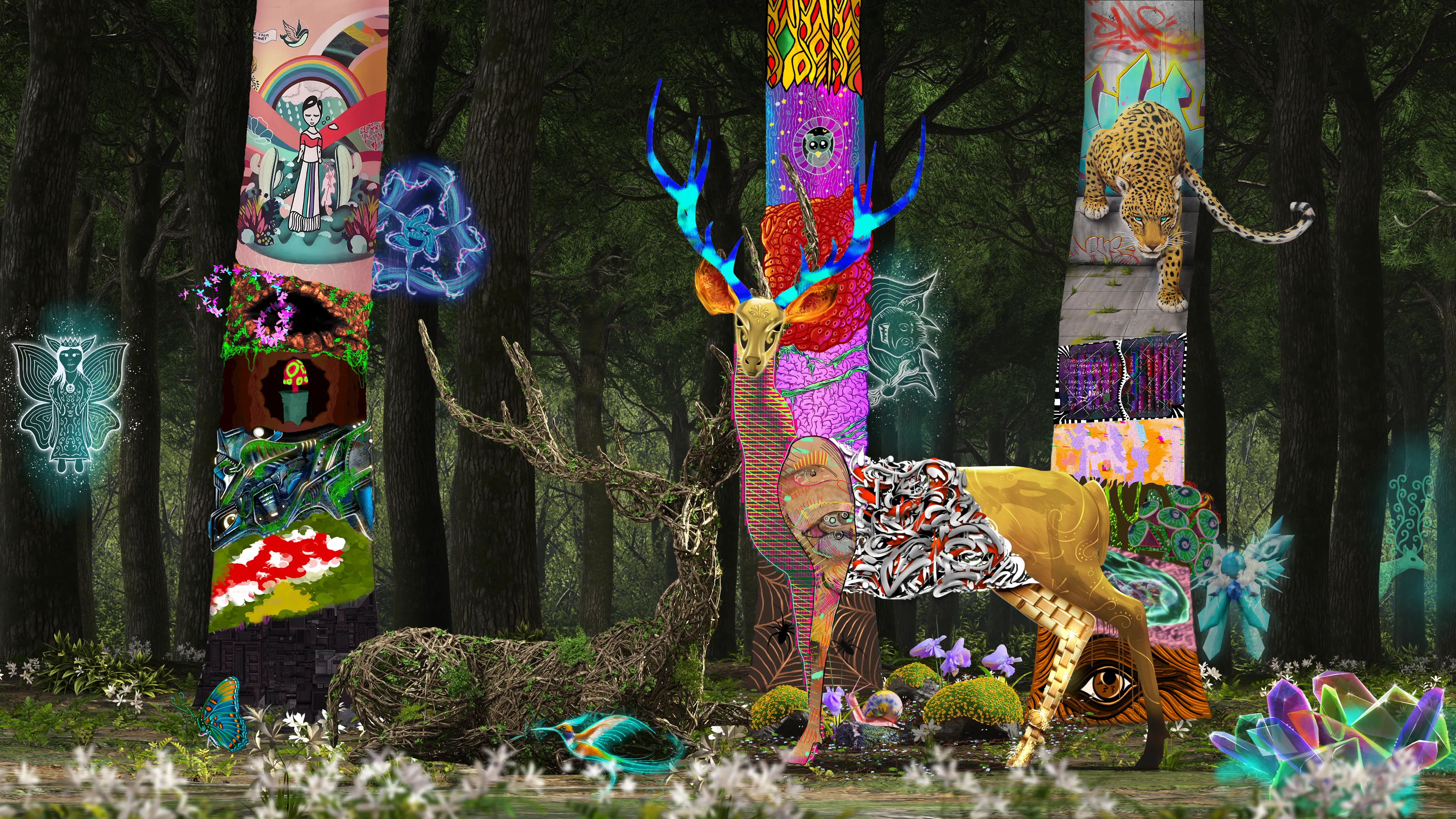 ARE YOU READY TO DISCOVER THE SPIRITS OF THE FOREST?

DAWN OF ETERNAL SPIRITS is a collaboration between The Guild and ARTE META. It brings together 45 OG crypto artists and a team of artists from d’strict called ARTE META. ARTE META is a crypto art project by South Korea's top digital design company, d'strict. DAWN OF ETERNAL SPIRITS is the largest collaborative artwork on Async Blueprint, featuring 10 layers and 85 states, which make 251,596,800 unique combinations possible. The DAWN OF ETERNAL SPIRITS collection features 1337 generative artworks, which include 3 Legendary animated 1/1 artworks. These 1/1s are the hidden gems of the collection. Collect them to unlock more treasures from the Spirits of the Forest. 

ARTE META
Victor Eunsuk Choe, Sang Jin Lee, Kyung Wook Kim, Ivory Sang Ah Choe, Yilang Kim, Jia Jung, Miri Kim

The Guild
0xmj, Airco Caravan, Anthea Missy, Asian Junkies, Becca Kennedy, Benza, Brightlight, Bryan Brinkman, Danil Pan, Dave Baranes, DKleine, ejthek, Fabin Rasheed, FtrSaroth, George Boya, Gert-Jan Akerboom, GreekFreak, Jason Duckmanton, Jetski, Jopet Arias, King Debs, Lapin Mignon, LUVRWorldwide, Marcotic, Matt Kane, Moxarra, Mr Monk, Niels Broszat, Okin, Pixelmug, Pule The Witch Dr, Mr Richi, Rutger van der Tas, Shelly Soneja, Shinji Akhirah, Silje Thorn, SketchStar, Sparrow, Stagwolf, sugaH, Talos, The Perfesser, Toemoss, Tom Abbink, Ytje Veenstra