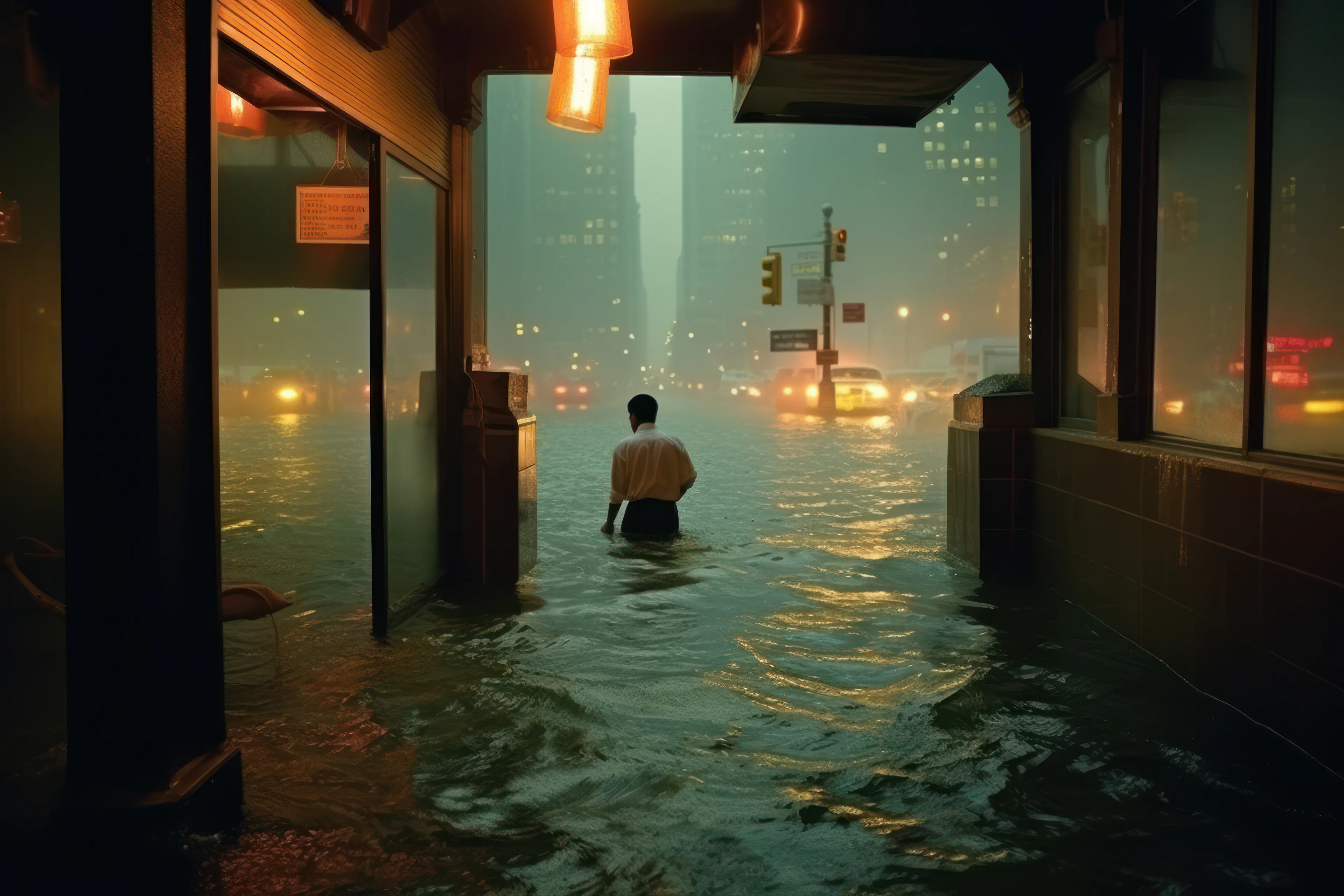 A Synthetic Photography Series Documenting a Fictional Crisis. In the summer of 1996, an unprecedented series of storms unleashed their fury upon New York City, causing widespread devastation. This art collection features 100 AI-generated images exploring stories of humans who don't exist and moments that never happened. BAPTISM questions the nature of truth in photography and invites viewers to reflect on the role of AI-generated imagery in shaping our understanding of history.