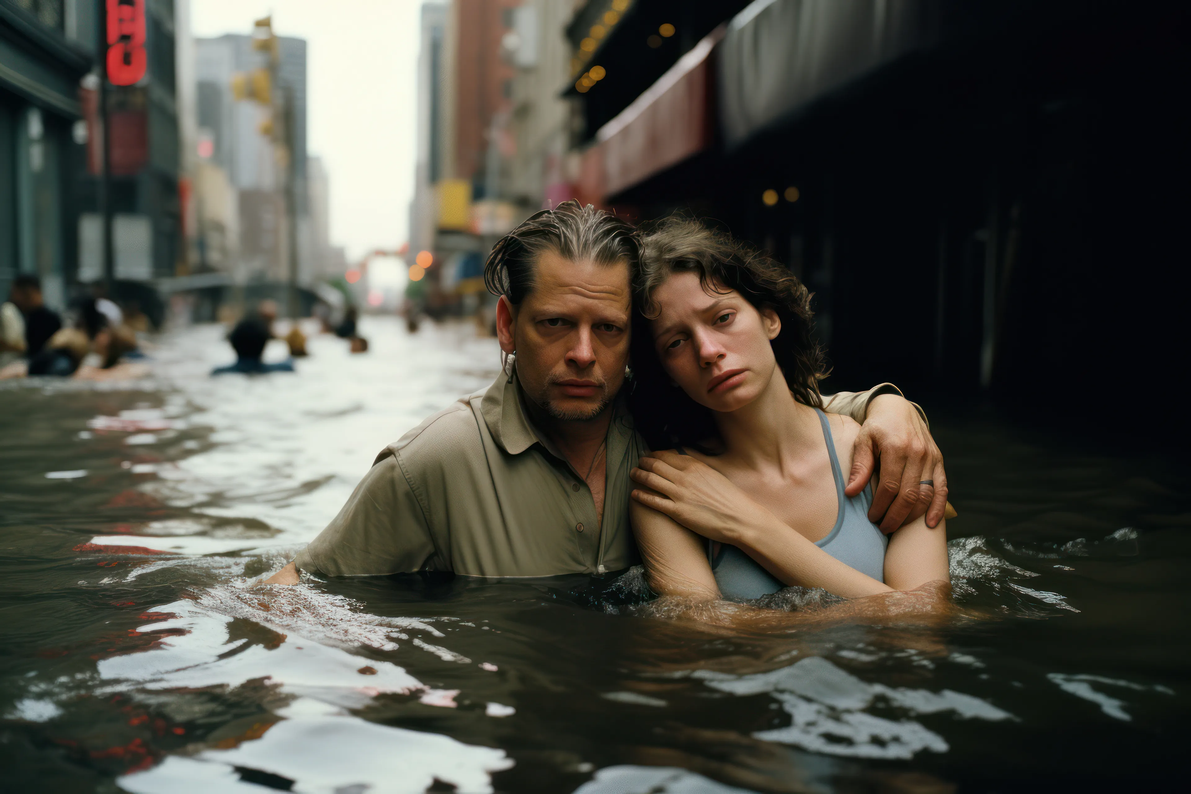 A Synthetic Photography Series Documenting a Fictional Crisis. In the summer of 1996, an unprecedented series of storms unleashed their fury upon New York City, causing widespread devastation. This art collection features 100 AI-generated images exploring stories of humans who don't exist and moments that never happened. BAPTISM questions the nature of truth in photography and invites viewers to reflect on the role of AI-generated imagery in shaping our understanding of history.