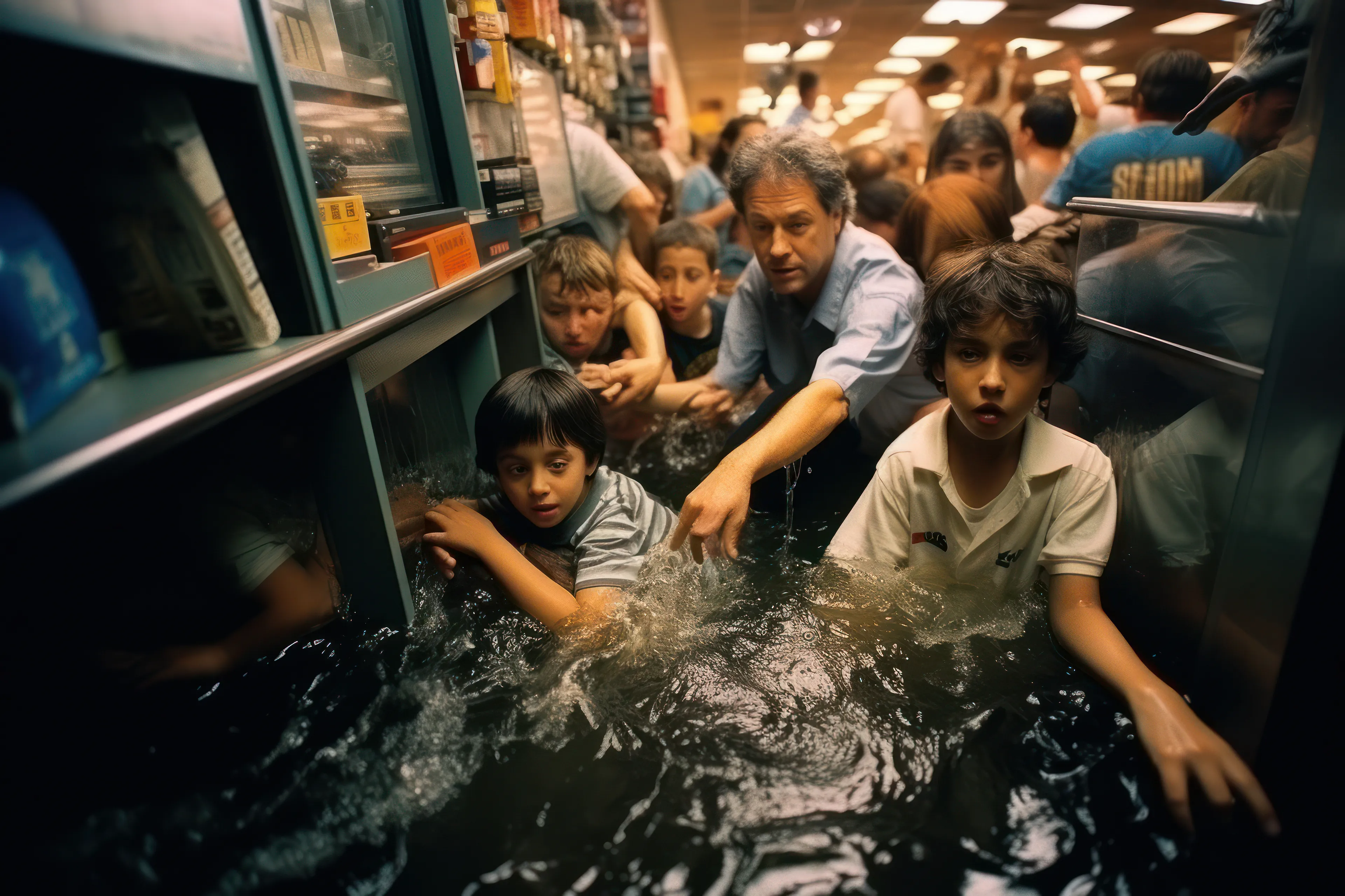 A Synthetic Photography Series Documenting a Fictional Crisis. In the summer of 1996, an unprecedented series of storms unleashed their fury upon New York City, causing widespread devastation. This art collection features 100 AI-generated images exploring stories of humans who don't exist and moments that never happened. BAPTISM questions the nature of truth in photography and invites viewers to reflect on the role of AI-generated imagery in shaping our understanding of history.