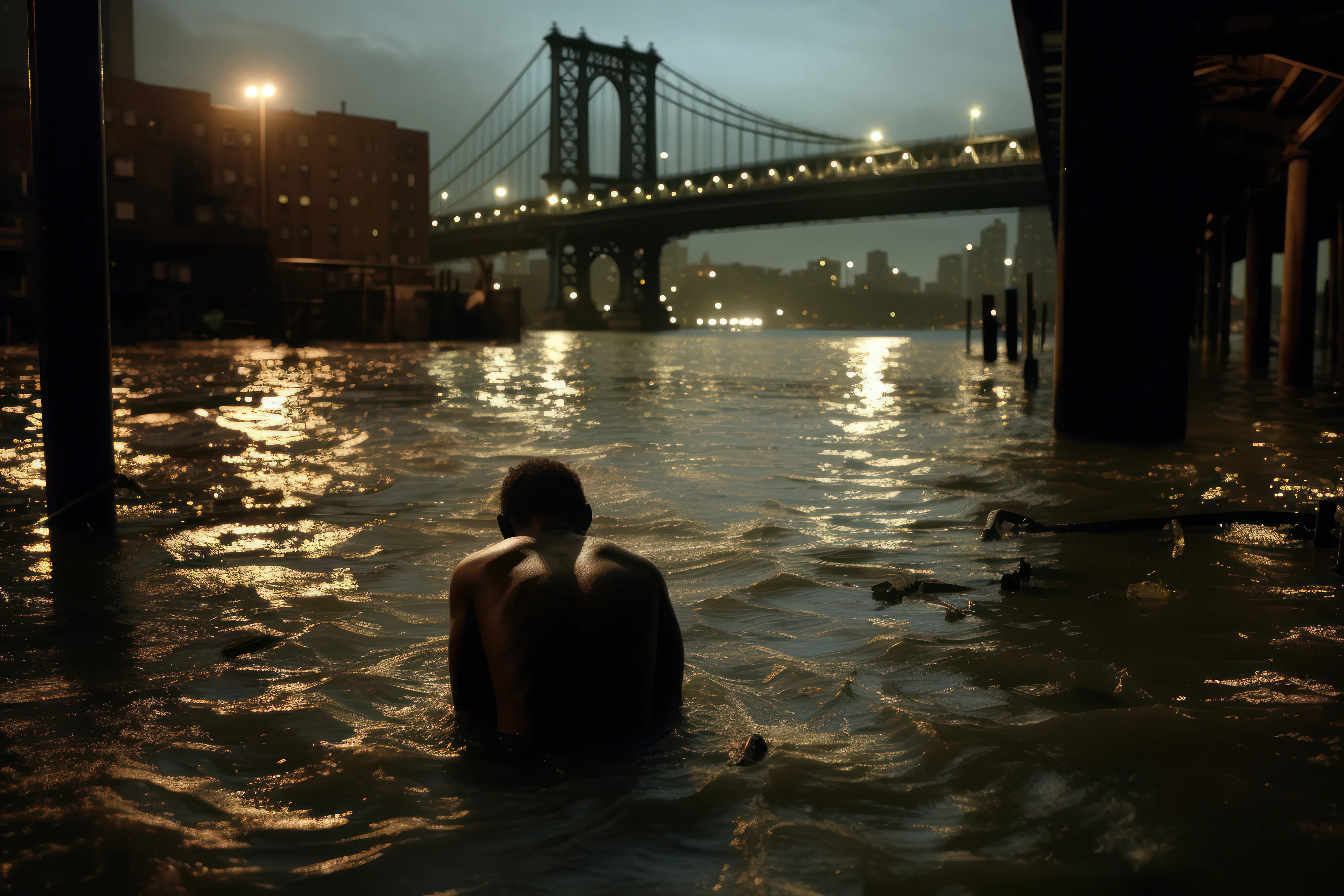 A Synthetic Photography Series Documenting a Fictional Crisis. In the summer of 1996, an unprecedented series of storms unleashed their fury upon New York City, causing widespread devastation. This art collection features 100 AI-generated images exploring stories of humans who don't exist and moments that never happened. BAPTISM questions the nature of truth in photography and invites viewers to reflect on the role of AI-generated imagery in shaping our understanding of history.