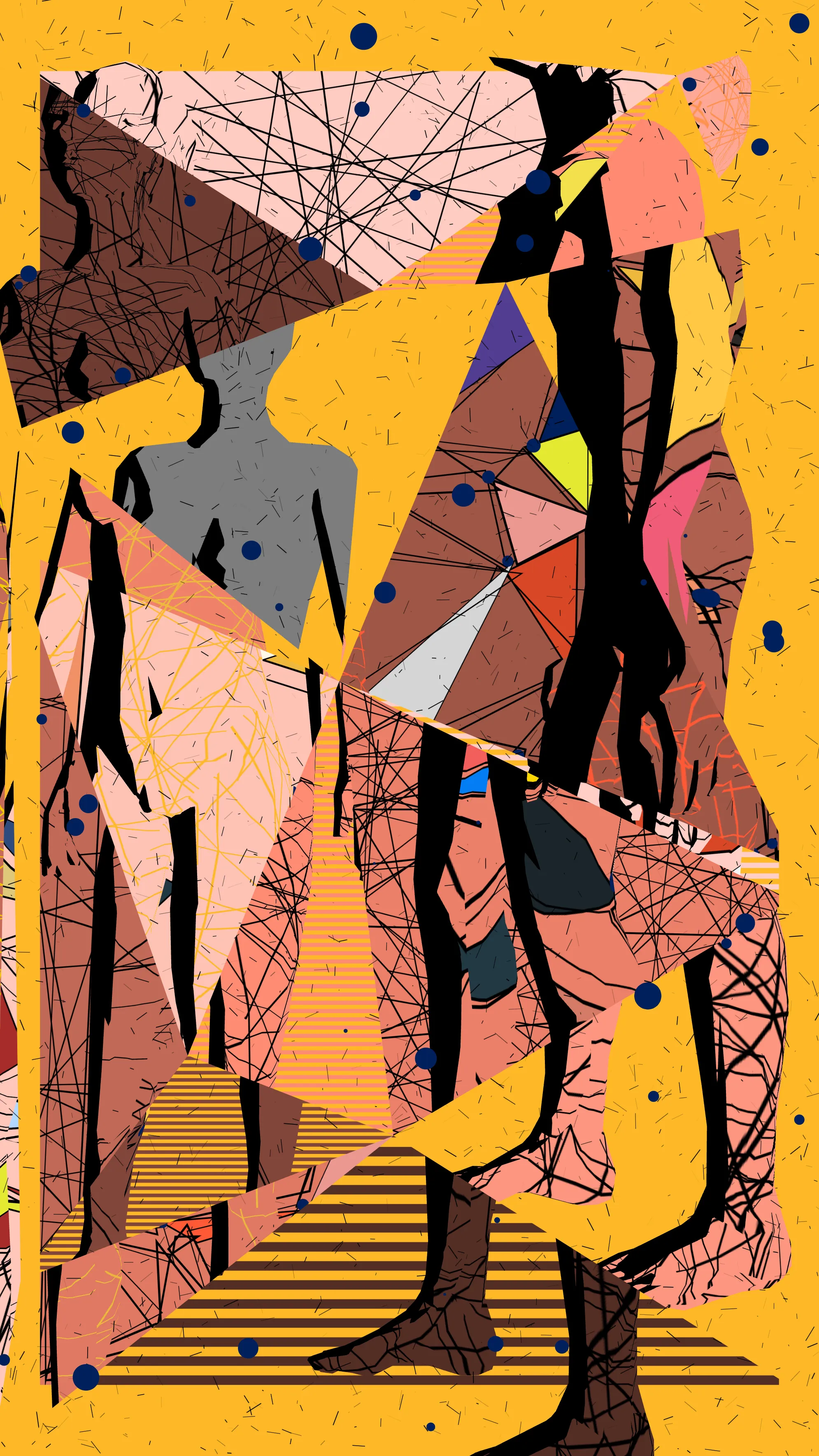 “En Mi Cuerpo” represents an integrated effort to explore and represent the human body through systems and algorithms. This project arises as a natural evolution of the artist’s last series “Forma y Orden” which focused on the concept of perception that we have with respect to the order of things and their representation in the tangible environment.

“En Mi Cuerpo” shifts the focus to human anatomy and explores how technology can deepen our understanding of this relationship. In this project, three-dimensional models composed of layers with solid colors and various textures are used. This exploration not only allows for a visual synthesis of the elements contained, but also represents a compilation and continuity of the work done over the last couple of years within Rodríguez García’s artistic practice.