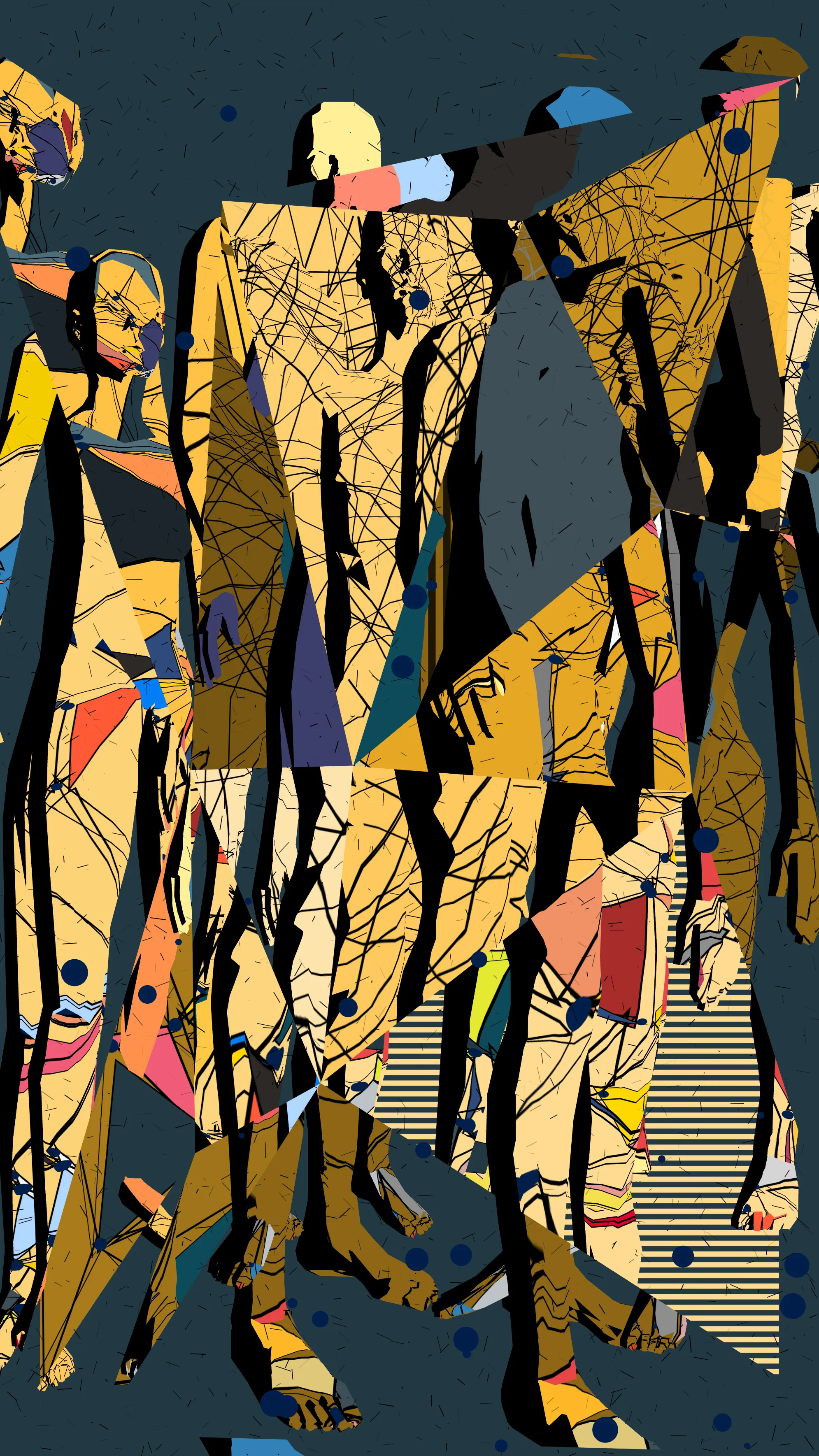 “En Mi Cuerpo” represents an integrated effort to explore and represent the human body through systems and algorithms. This project arises as a natural evolution of the artist’s last series “Forma y Orden” which focused on the concept of perception that we have with respect to the order of things and their representation in the tangible environment.

“En Mi Cuerpo” shifts the focus to human anatomy and explores how technology can deepen our understanding of this relationship. In this project, three-dimensional models composed of layers with solid colors and various textures are used. This exploration not only allows for a visual synthesis of the elements contained, but also represents a compilation and continuity of the work done over the last couple of years within Rodríguez García’s artistic practice.