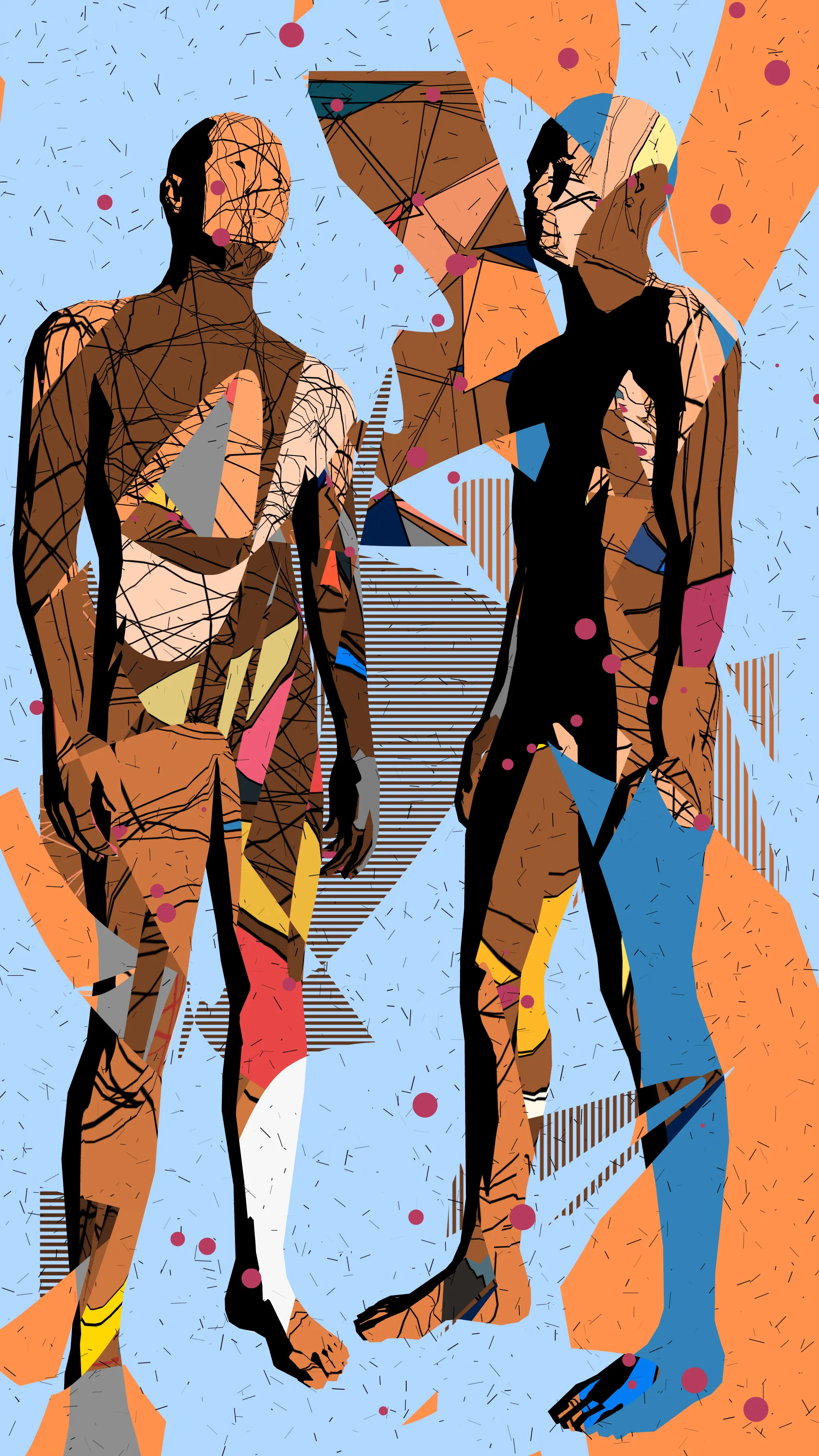 “En Mi Cuerpo” represents an integrated effort to explore and represent the human body through systems and algorithms. This project arises as a natural evolution of the artist’s last series “Forma y Orden” which focused on the concept of perception that we have with respect to the order of things and their representation in the tangible environment.

“En Mi Cuerpo” shifts the focus to human anatomy and explores how technology can deepen our understanding of this relationship. In this project, three-dimensional models composed of layers with solid colors and various textures are used. This exploration not only allows for a visual synthesis of the elements contained, but also represents a compilation and continuity of the work done over the last couple of years within Rodríguez García’s artistic practice.
