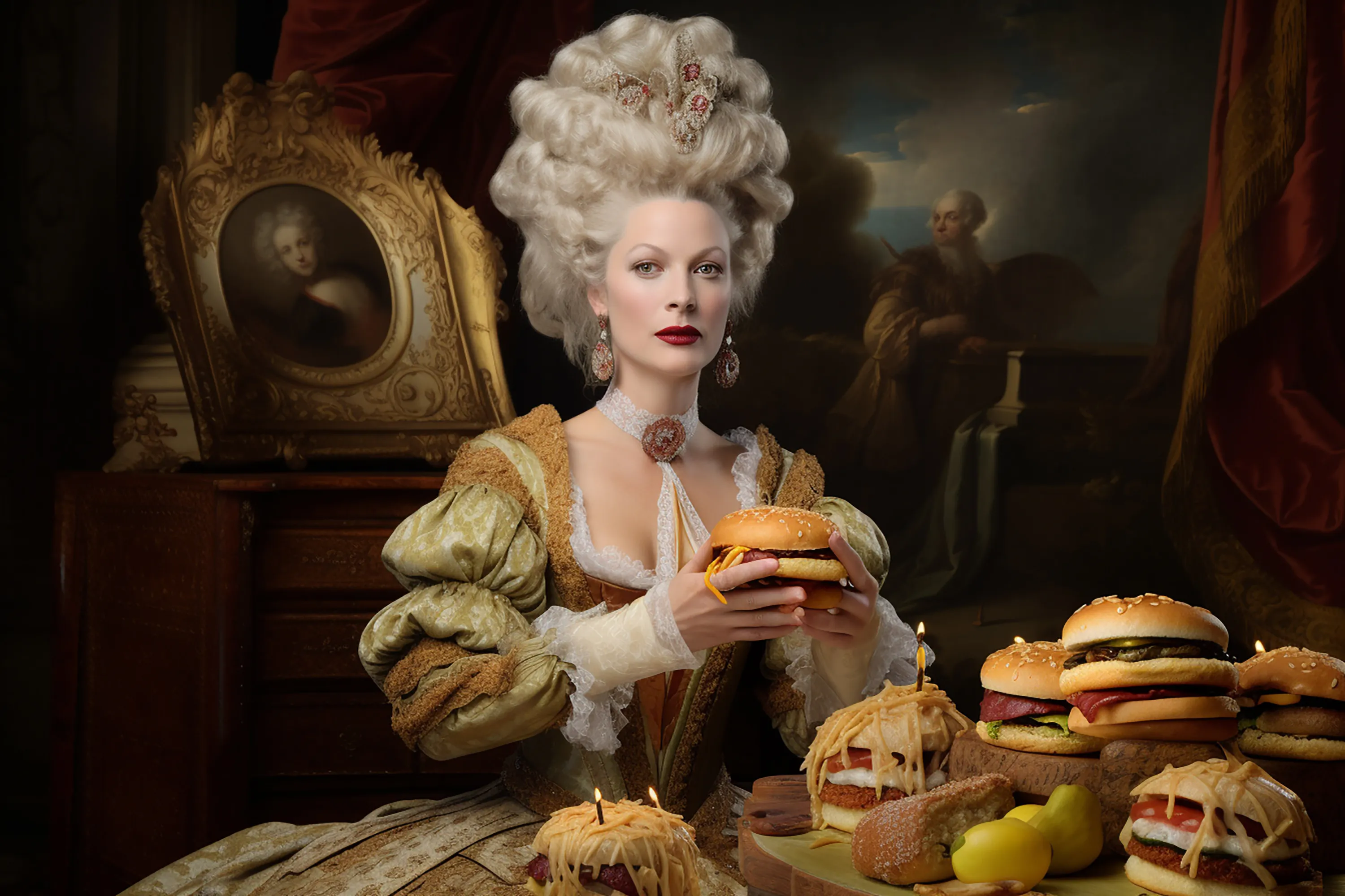 "Let them eat Big Mac"
The phrase was supposedly said by Marie Antoinette in 1789, upon being told that the peasants had no bread. This was during one of the famines in France during the reign of her husband, King Louis XVI. But it was not attributed to her until half a century later.

3000 x 2000
