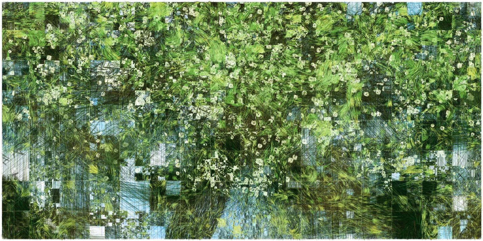 **Moments** is an exploration of memory and nostalgia, with nature and architecture as its subjects, inspired by my peaceful experiences in traditional Japanese ryokans.  
Each artwork uses a structural grid inspired by *shoji* doors, acting as windows into fragmented yet familiar landscapes.  
Some kind of memories reconstructed while souvenirs are fading as time pass.  

## **The Curated Collection**

The Curated Collection is a special selection of 10 distinct pieces, handpicked at different times over four months of experimentation and refinement. Each artwork captures a unique moment, showcasing variations in composition, palette, and mood. They narrate the evolution of my algorithm, from initial explorations to sophisticated states closer to its final form. 

Printed on **Canson watercolor paper 310g** and elegantly framed in **white aluminum**,  
each piece is individually **enhanced by hand with dry and wet pastel pencils and oil pastel**— adding depth, texture, and tangibility. Adding a new layer of "human hand" that will add the final stroke to the artwork.
The NFT contains the original digital piece, before any hand intervention.  

These pieces invite viewers to slow down and fully immerse themselves in their subtle details and evocative atmospheres. Observing them from afar reveals their harmonious structure and contemplative movement; moving closer uncovers all its details, textures and subtile layers of colors that live on top of each others.  
My intention is for each viewer to experience a sense of calm surprise, encouraging curiosity and introspection, and ultimately feeling transported into their own serene "moment."