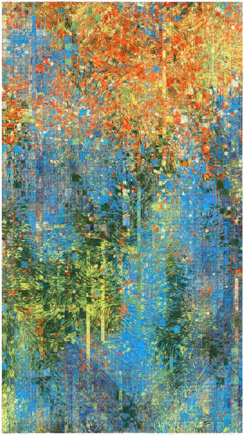 **Moments** is an exploration of memory and nostalgia, with nature and architecture as its subjects, inspired by my peaceful experiences in traditional Japanese ryokans.  
Each artwork uses a structural grid inspired by *shoji* doors, acting as windows into fragmented yet familiar landscapes.  
Some kind of memories reconstructed while souvenirs are fading as time pass.  

## **The Curated Collection**

The Curated Collection is a special selection of 10 distinct pieces, handpicked at different times over four months of experimentation and refinement. Each artwork captures a unique moment, showcasing variations in composition, palette, and mood. They narrate the evolution of my algorithm, from initial explorations to sophisticated states closer to its final form. 

Printed on **Canson watercolor paper 310g** and elegantly framed in **white aluminum**,  
each piece is individually **enhanced by hand with dry and wet pastel pencils and oil pastel**— adding depth, texture, and tangibility. Adding a new layer of "human hand" that will add the final stroke to the artwork.
The NFT contains the original digital piece, before any hand intervention.  

These pieces invite viewers to slow down and fully immerse themselves in their subtle details and evocative atmospheres. Observing them from afar reveals their harmonious structure and contemplative movement; moving closer uncovers all its details, textures and subtile layers of colors that live on top of each others.  
My intention is for each viewer to experience a sense of calm surprise, encouraging curiosity and introspection, and ultimately feeling transported into their own serene "moment."