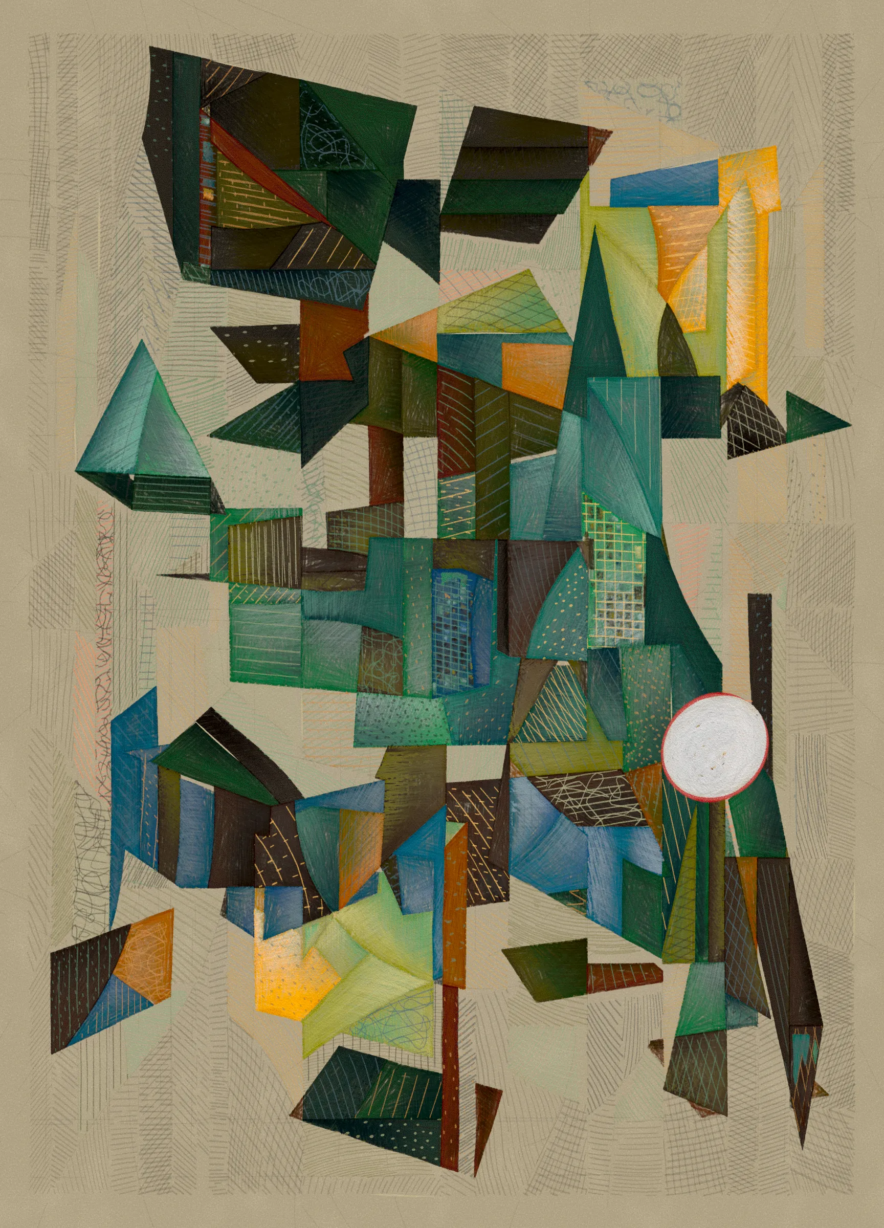 Materialistic is a generative series of 92 works exploring surface, texture, and the boundaries of digital materiality. The project draws a parallel between Cubism and early computer graphics, as both use simplified forms and structured systems to reinterpret reality. 

Deconstruction and reconstruction are at the core of this project. Each composition begins with precise construction lines and multiple viewpoints, then is reassembled algorithmically into geometric structures and fragmented planes. The interplay of movement, surface, and texture is directly created through the code.

This contract represents the 80 long-form digital edition mints from the release.