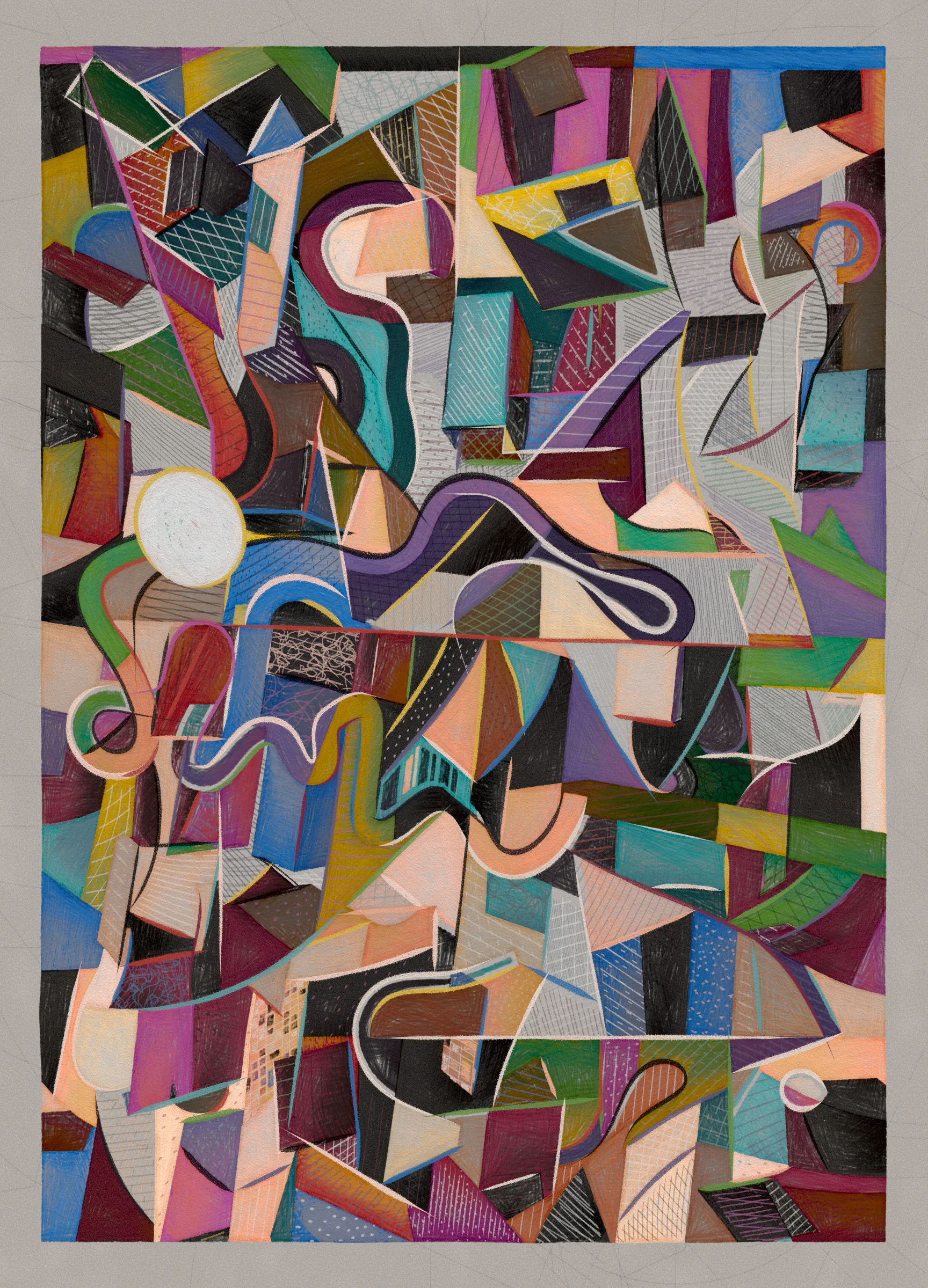 Materialistic is a generative series of 92 works exploring surface, texture, and the boundaries of digital materiality. The project draws a parallel between Cubism and early computer graphics, as both use simplified forms and structured systems to reinterpret reality. 

Deconstruction and reconstruction are at the core of this project. Each composition begins with precise construction lines and multiple viewpoints, then is reassembled algorithmically into geometric structures and fragmented planes. The interplay of movement, surface, and texture is directly created through the code.

This contract represents the 12 artist curated edition mints from the release. The associated physicals can be claimed via The Disruptive Gallery.