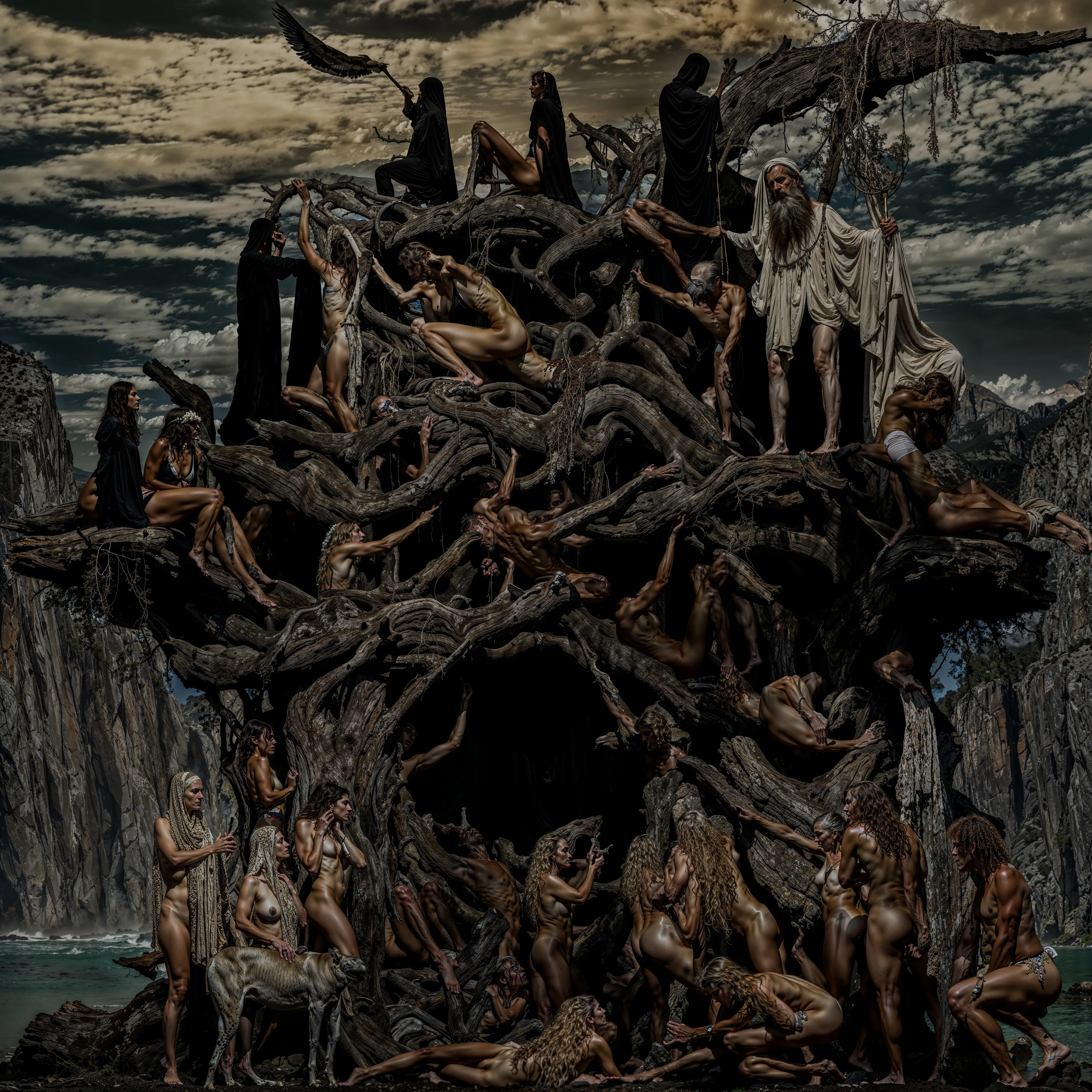 Through the bare skin, we connect with the body, an ancient and sensual wisdom that has lingered for millions of years. The purity of nature, undressed and unfiltered, reminds us of our primal origins—the roots of desire that multiply us. The forbidden allure of the skin, of our human essence, calls us back into this earthly realm. Is it religion, or is it desire? Perhaps it is the spiritual yearning that anchors us in this dance between the sacred and the carnal, where the boundaries blur, and the soul craves both the flesh and the divine.

2024
Domingo Pablo