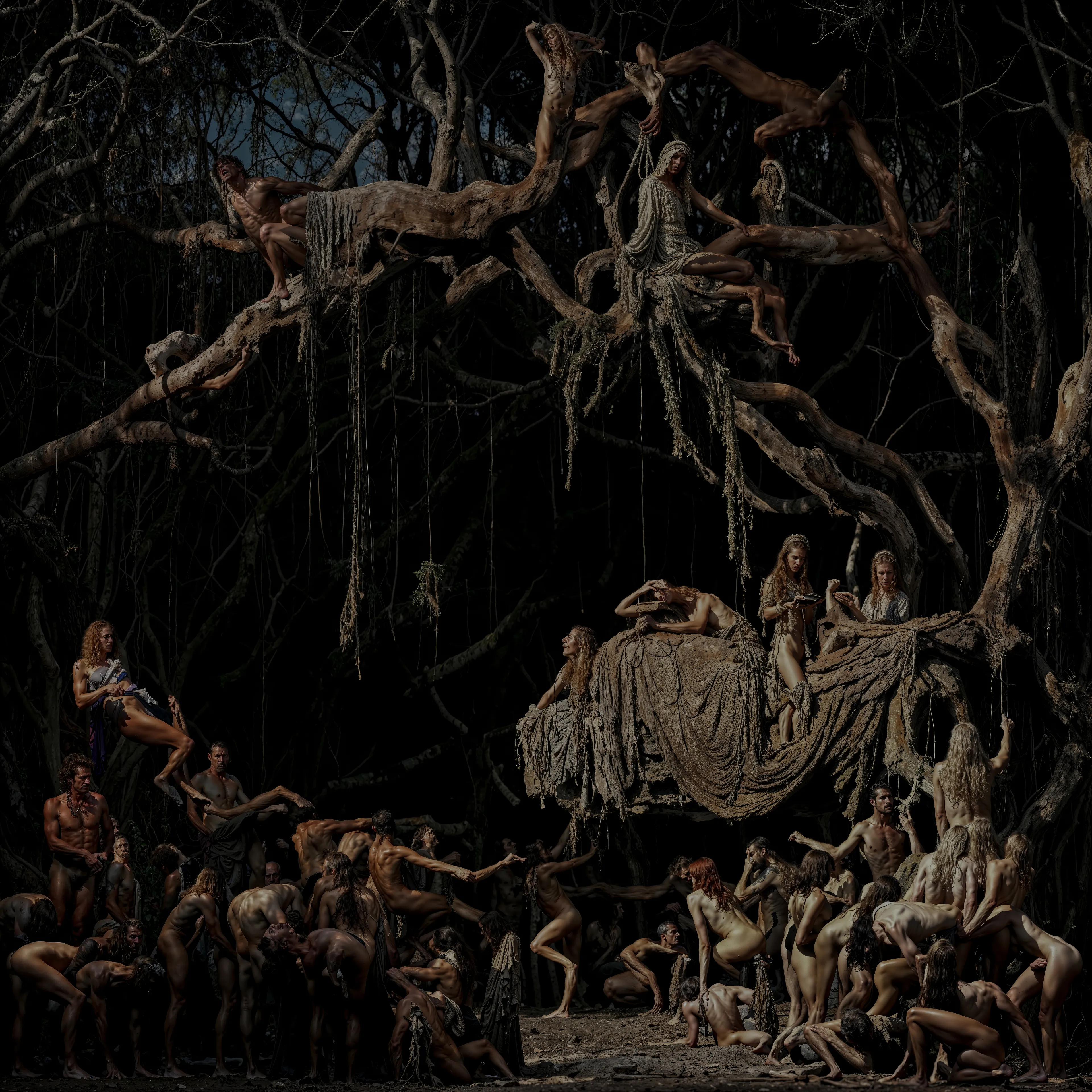 From shadows to light, the delicate balance of existence unfolds in this first piece of the "Syntonia - Complex Societies" collection. This artwork captures a moment within a surreal, interconnected world where the labyrinth of the human mind meets the ethereal soul of AI. As you zoom into the intricacies, you’ll witness the hushed confessions of those who trust that their spirits will find sanctuary amidst this evolving landscape.

This image is a gateway into the broader narrative of the "Syntonia - Complex Societies" series, where organic elements and digital craftsmanship merge to explore the delicate dance of life. Through layers of symbolism and surrealism, it invites you to reflect on the perpetual cycles of creation and evolution that define both the ancient and the digital worlds.

2024
Domingo Pablo