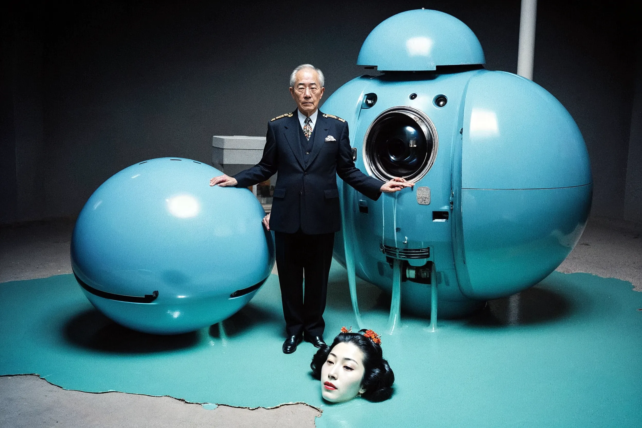 None of the people depicted here exist. They are fictional portraits generated by an AI, referencing the world of the 1995 film Ghost in the Shell and interwoven with fragments of the artist's own facial data, treated as an impersonal material like paint. Inhabiting their cybernetic bodies, these figures exude a sense of drama, sorrow, and intimacy in their quiet, everyday moments.

This series embodies the paradox of being "empty, yet multiplying," as non-existent images proliferate before our eyes. Infinitely replicated and expanded by AI, these images begin to invade our memory as seemingly authentic fragments of a past. In Buddhist thought, the self is not a fixed entity but a transient phenomenon (kū), momentarily formed by a confluence of conditions. How, then, does our self-perception transform when AI statistically generates and multiplies this "empty self"?

Furthermore, fragments of the artist are embedded within these generated figures. They are not entirely other, but rather "anonymous selves" that carry the artist's shadow. Viewers may find a faint sense of déjà vu in the countless faces, just as the artist seeks out scattered pieces of her own identity within them. This reveals a process that points to the Buddhist concept of engi(dependent origination): the self is not a solitary entity, but is conditionally formed only through its relationship with countless others.