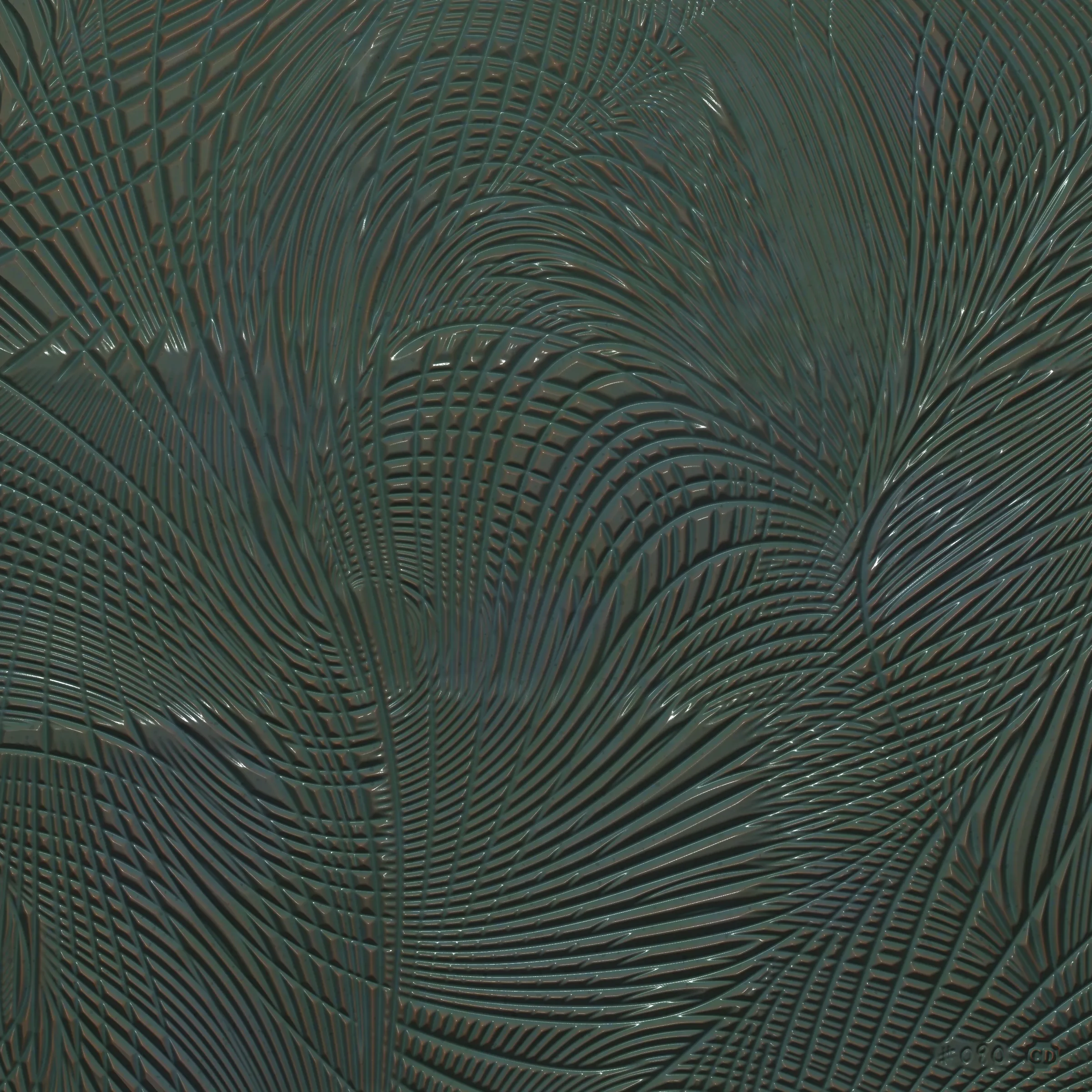 Inside the computer there’s a digital hand. The hand selects a metal implement, cuts off a slab of clay, and carves into its surface. It wanders like your hand wanders; it carves imaginary contours, sinuous and exploratory. It doesn’t know the end result so it carves lines until it feels content, and then it numbers the piece and stamps its maker’s mark. It fires the slab in a digital kiln (it calls this “minting”) and through this act its art is preserved for millennia. The hand runs its fingers over the textured surface, feeling satisfaction at having spontaneously produced a piece of art so beautiful, expressive, and unique.

---
 
Ceramics is a generative sculpture that mimics the physical expression of carving into clay. Through uncanny naturalistic rendering it challenges our notion of “handmade”. It asserts that the value of handmade isn’t the time it takes to make the work nor the physical materials consumed, but the endless small decisions and serendipitous details that appear along the way, as can be felt in each Ceramics mint.

Despite the handmade nature of Ceramics the outputs cannot be touched. Highly tactile images enchant the viewer to imagine their tangible representations, and leave them to dwell on their perception of materiality — both in the experiential physical world and conceptually-infinite digital space.