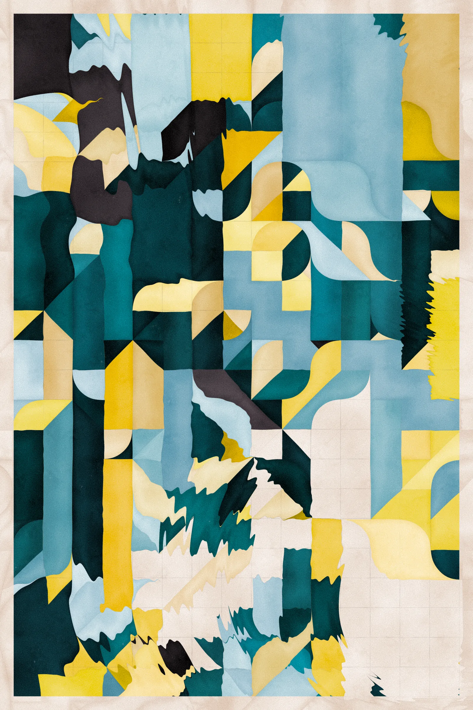 **Trichro-matic** meditates on perception.

As you explore the piece, your perception of the structure shifts. Elements change their relationships - what is out turns in; what is flat deepens. What stood adjacent now occludes.

The piece uses rhythmic color and form, displacement, and juxtaposition to create structures that invite interpretation and exploration. Some outputs challenge our depth perception conventions, while others manipulate explicit structural cues and emphasize intentional imperfections.

From this concept, the piece gets its name - Trichro-matic - denoting the ability to perceive using all three primary colors. The hyphenated "o-matic" denotes fictional machinery, hinting at the generative system supporting the piece. Both hand-selected and algorithmically-generated color palettes feature, with the latter aiming to elicit emotions akin to the former.

When you explore an output from different starting points, you understand the elements' relationships differently. In these changing interpretations, no answer is definitive. Each perspective, whether your first, your last, or someone else's, is valid.

Prints will be available for Trichro-matic owners. For more details, visit [this link](https://www.mountvitruvius.art).

Note: Renders might take longer on lower-end or mobile devices. This piece is my most technically complex release to date, relying on a custom GPU render process which can demand significant resources, even if outputs appear simple.

Finally, I dedicate this piece to my father, who suffered vision loss from a stroke in September 2023.