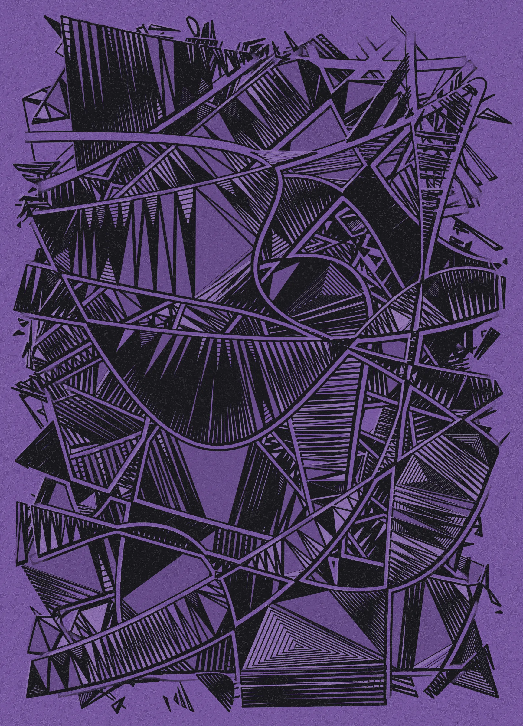 Renders Game is a note to myself on creativity.

I will often believe strongly in an idea, yet, once realised, and I'm confronted with the reality of the output, it leaves me unsatisfied.

So I take it apart, find a detail that I love, and grow something new from that tiny piece. It's a constant process of discovery. Eventually, I'll find a result that feels right — but only once it's staring back at me.

The name of this piece is a tongue-in-cheek nod to Orson Scott Card’s 1985 science fiction novel, *Ender’s Game*, as well as to the countless outputs I’ve produced during this creative process. In the book, Ender trains relentlessly. Only once he's completed his final exam (what he believes to be another simulation) does he discover that it was actually real — the final battle to save humanity.

In my own creative process, most of the steps along the path likewise feel like practise, with the satisfaction of achievement only revealing itself after the work stares back at me, complete.

This has been one of my longest running creative processes to date, having been re-written and re-conceived many times over.

It's worthy of the name.

## About

This piece treads a balance between the abstract and the literal.

The generative structure draws inspiration from cubism - procedurally generated curves of various complexity are grown, layered, intersected, and then broken into fragments of constantly shifting scale. 

Painting each fragment in turn reveals an abstraction of the original curves and lines, viewed through the algorithm's interpretation.

Each fragment is illustrated using prominent, simple lines - a nod to the literal. These are rendered using ink-like outlines and bold, loose colour application. It draws inspiration from contemporary ink illustration, balanced against the natural precision of digital tools. Not completely organic, yet not completely digital.

## Keys:

Number keys 1-4 - Debug views
Number key 5 - Re-render from seed
s - Download rendered image