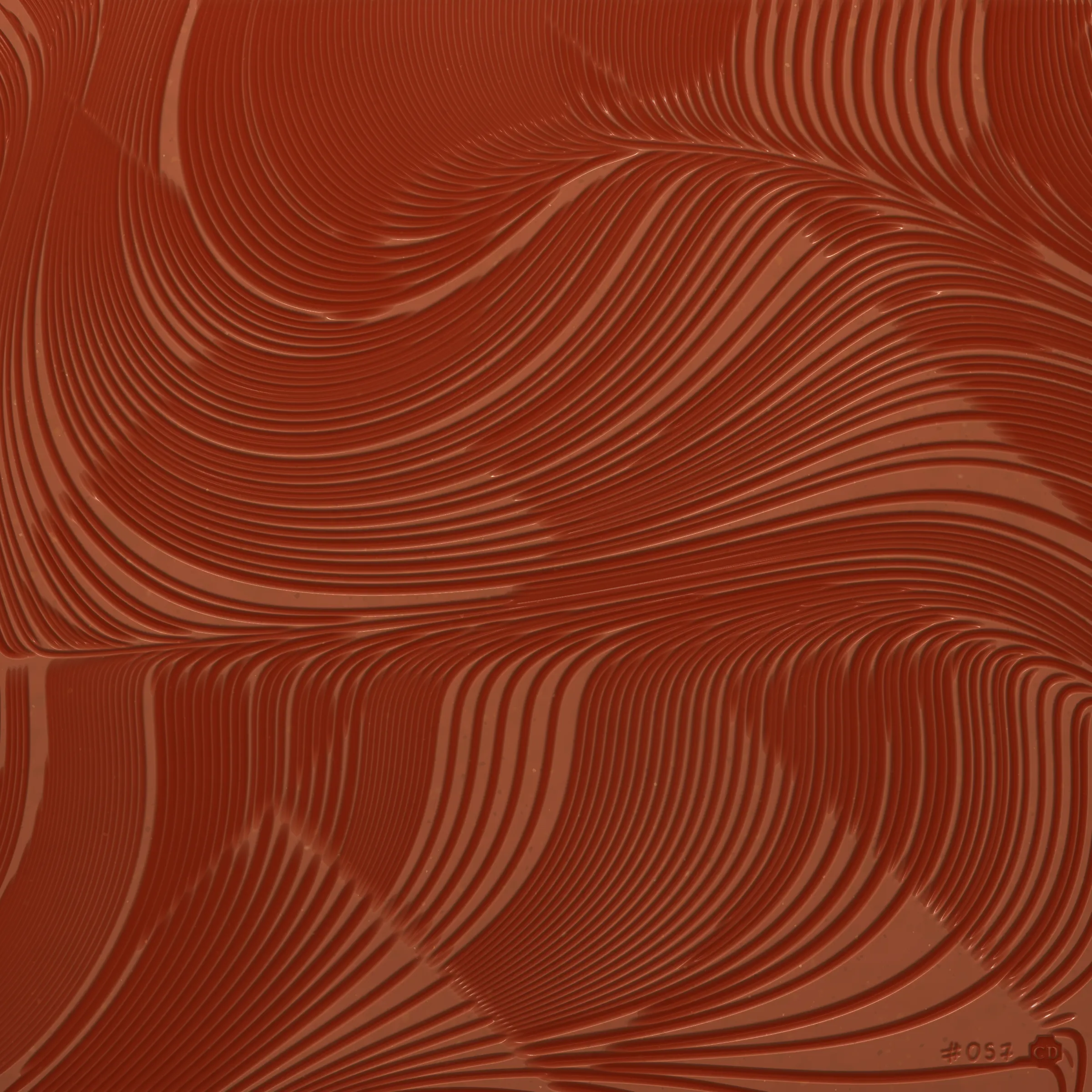 Inside the computer there’s a digital hand. The hand selects a metal implement, cuts off a slab of clay, and carves into its surface. It wanders like your hand wanders; it carves imaginary contours, sinuous and exploratory. It doesn’t know the end result so it carves lines until it feels content, and then it numbers the piece and stamps its maker’s mark. It fires the slab in a digital kiln (it calls this “minting”) and through this act its art is preserved for millennia. The hand runs its fingers over the textured surface, feeling satisfaction at having spontaneously produced a piece of art so beautiful, expressive, and unique.

---
 
Ceramics is a generative sculpture that mimics the physical expression of carving into clay. Through uncanny naturalistic rendering it challenges our notion of “handmade”. It asserts that the value of handmade isn’t the time it takes to make the work nor the physical materials consumed, but the endless small decisions and serendipitous details that appear along the way, as can be felt in each Ceramics mint.

Despite the handmade nature of Ceramics the outputs cannot be touched. Highly tactile images enchant the viewer to imagine their tangible representations, and leave them to dwell on their perception of materiality — both in the experiential physical world and conceptually-infinite digital space.