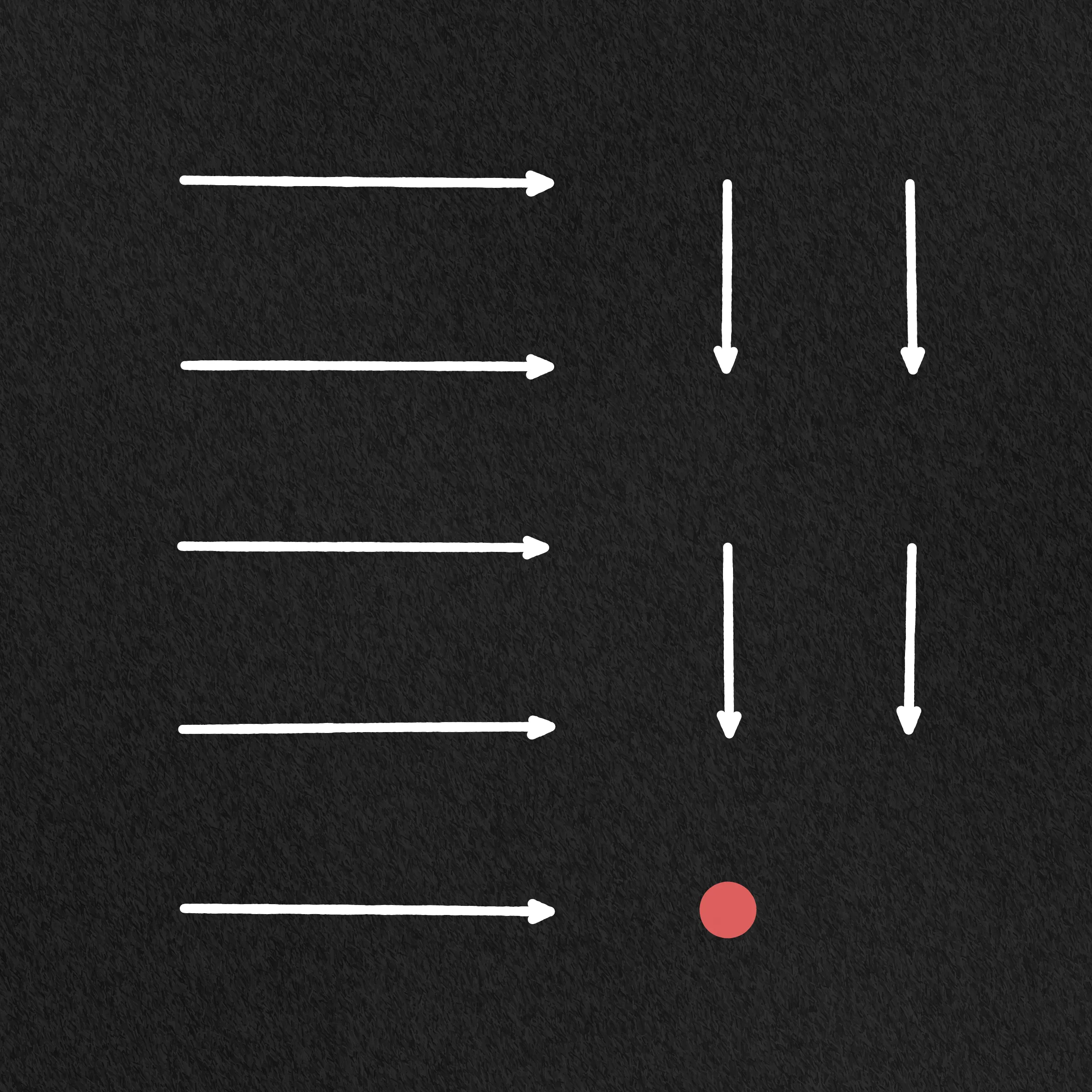 A simulation of me sketching 100 variations of the same idea. My focus and attention to detail wane with each successive drawing as boredom, frustration, and feelings of inevitability begin to sink in. By the end I find myself repeatedly asking: What's the point of it all?