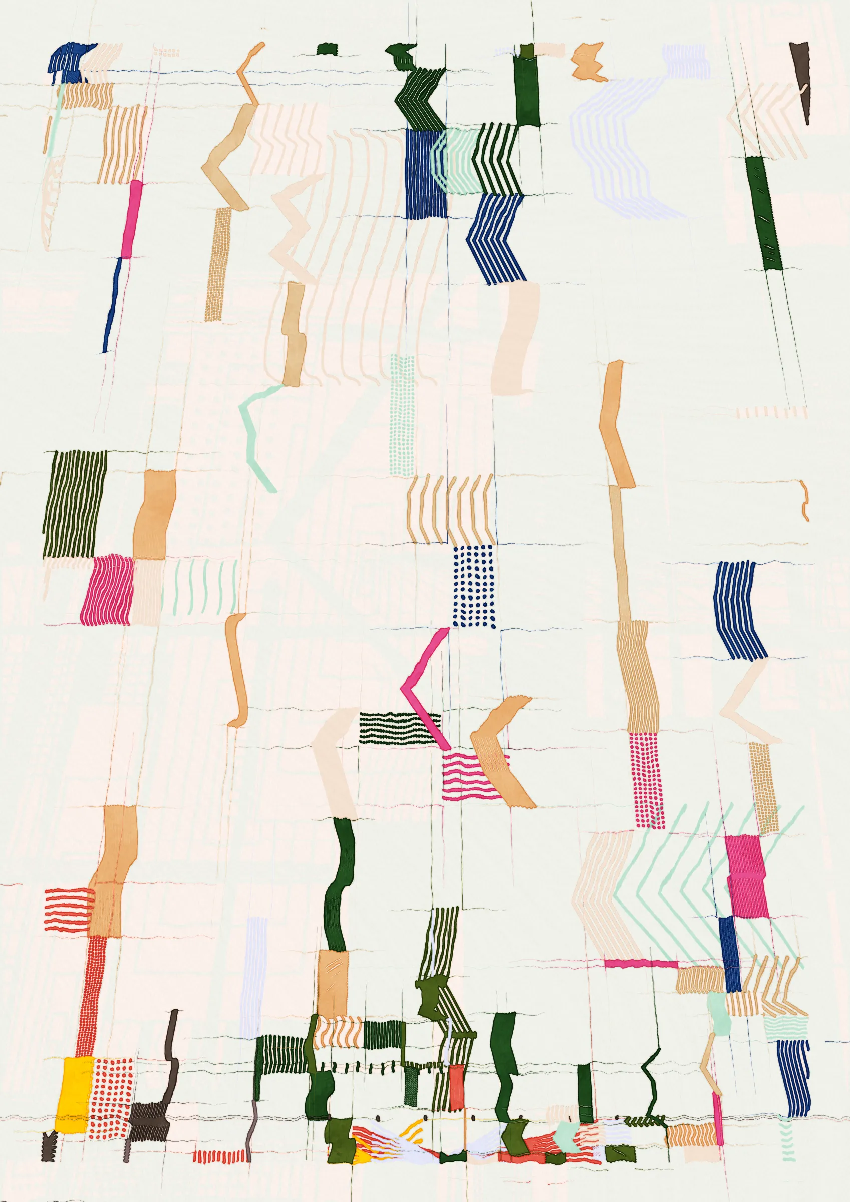 **Nära explores the connections that make us human.**

Nära (close or near in Swedish) is a celebration of friendships and relationships throughout our lives. How some of them are small, fleeting and ephemeral while a select few become lifelong bonds. The work examines the intricate graphs that are formed by these connections. Graphs are all around us and have existed for as long as we have been human. From early settlements of hunter-gatherers and nomadic tribes to the internet of today. It's all graphs.

Nära allows the viewer to explore and experience these graphs as a metaphor for the organic, organised chaos that is life. Shapes connect from one node in a graph to the next, sometimes spilling over, doubling down and creating layers of intricacy. Imperfection is embraced and Nära exposes the chaotic and unpredictable elements of life. 

The artistic vision of Nära is to highlight and expose graphs in a tactile manner that allows the viewer to see the whole graph, but also engage with the details and texture.  In doing this, Nära attempts to bring a novel contribution by pushing the boundaries of graph representation and introducing an emotional dimension to this oftentimes rigid and scientific discipline. By treating graphs as a metaphor for relationships in life, they become an integral part of the concept and an important artistic tool. 

Nära takes inspiration from the De Stijl movement in reducing the world into a deliberate expression in its smallest form and builds upon the use of shapes imbued with meaning in the works of Hilma af Klint. These ideas are expanded on by accepting that what is deliberate must also relinquish some control through the pseudo-randomness of generative art. This invites reflection on the balance of control and chance in our lives. 

_Through Nära, you are invited to reflect on the connections in your own life and on the significance of the relationships that define us as human beings._ 

To interact with the script:
- Press 's' to save.
- Add the following to the URL:
  - pd=x, where x is a number to control the resolution via pixel density (useful for rendering high resolution stills)
  - rs=x, where x is a number to enable and control the rendering buildup animation.