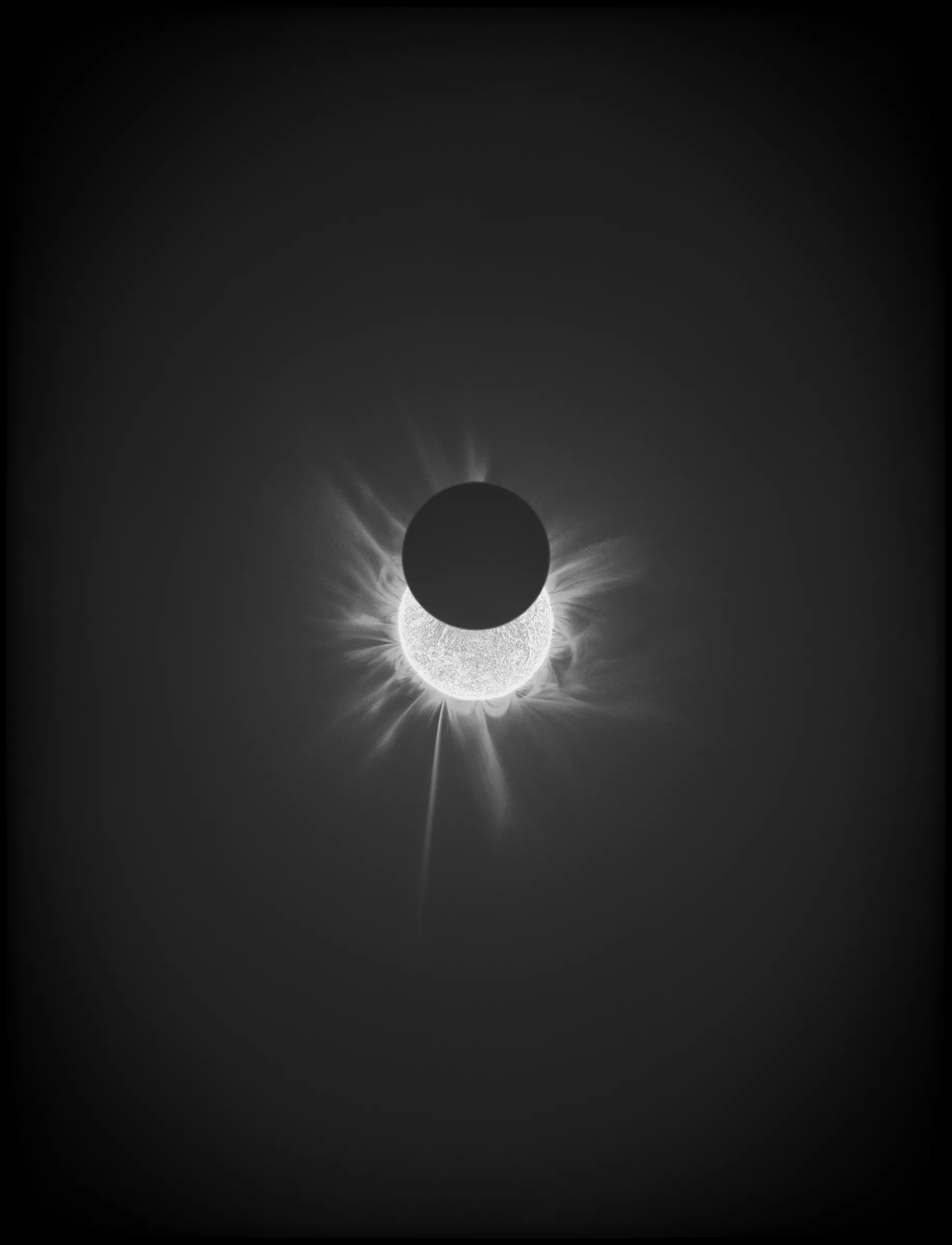 Solar Transits is a procedural exploration of the origins of astrophotography. Each image in this series depicts a randomly generated astronomical event but viewed through the lens of mid-to-late 19th century image capture techniques. The collection features a variety of rare alignments of stars, planets and moons, and are rendered in the spirit of the daguerreotype.

In June of 2012, I took a trip to Minneapolis to speak at the Eyeo Festival. Venus was going to transit while I was there. I was curious. I had not seen a transit before. At 5:09 pm on June 5th, a nearly imperceptible black circle began its march across the sun. Were it not a predicted mathematical certainty, it is doubtful anyone would have noticed. For six minutes, the light from the sun was 0.087% dimmer.

It is a significant thing to see an object silhouetted against the sun. We are so accustom to seeing our perfect circle of pure light that we can't help but to celebrate the occasions where something blocks the view. I still feel a little more excitement when a slight shadow shoots across the landscape on a cloudless day, the source being an extremely rare transit of a commercial jet liner.

Exponentially more rare is the planetary transit. When Venus hangs on the horizon, glowing against the night sky, it is all too easy to think it another star. Only when it is viewed in silhouette can its position in our universe be fully appreciated: orbitally locked like us, and forever drawing it's path around the sun. That tiny black circle effected me in a big way. The scale of the cosmos shifted into perspective. That doesn’t happen often. I was incredibly moved. It was an experience I will never forget. This project is an homage to that strange once-in-a-lifetime event.

As it turns out, I was very lucky to have seen it at all. In the time since my birth in 1972, a Venus transit has only happened twice. The 1st time was in 2004 but I lived in a part of the world where it was not visible. The 2nd time was in 2012. Unless I live to be 145 years old, there won’t be a 3rd time. There are a couple silver linings: the Great American solar eclipse is on April 8 2024, and Mercury will transit in 2032.

The first 10 sales will have the option to purchase their output in the form of a framed daguerreotype.